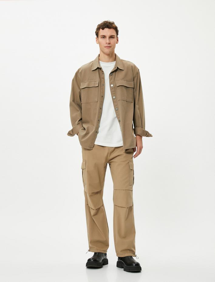  Paraşüt Pantolon Bol Kesim Stoperli Kargo Cep Detaylı