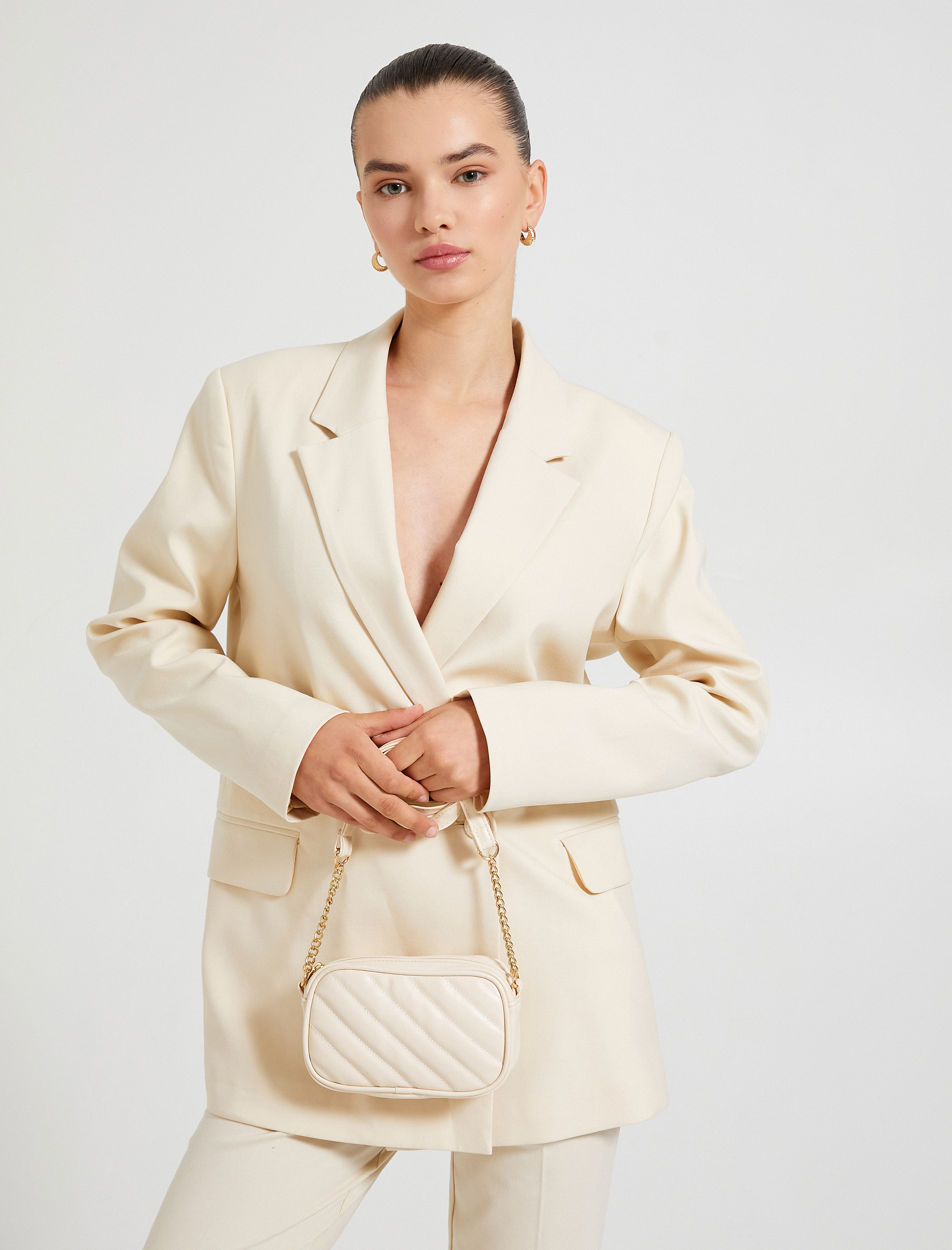  Kadın Çapraz Çanta Suni Deri Zincirli Kapitoneli Fermuarlı Askılı