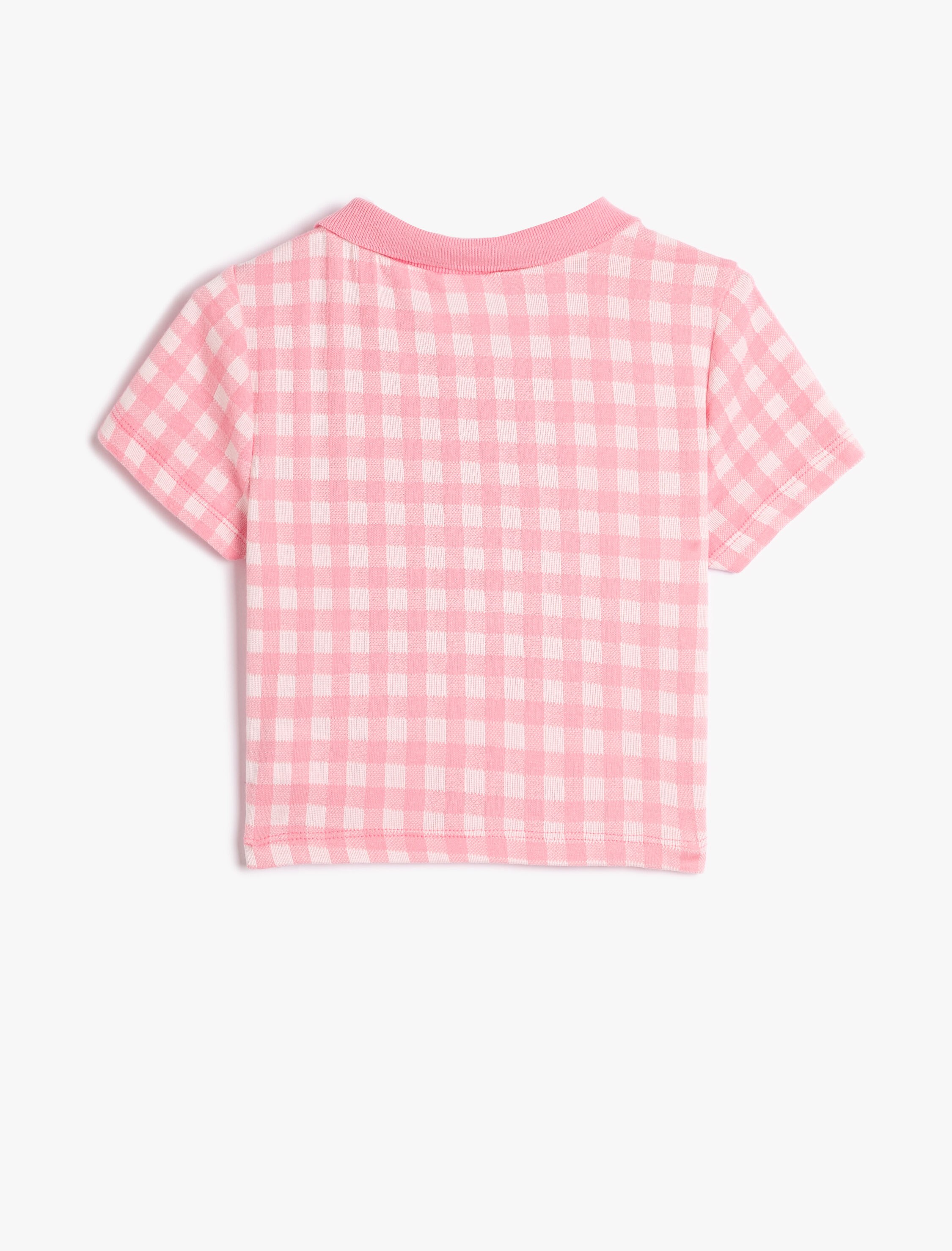  Kız Çocuk Polo Tişört Crop Kısa Kollu Düğme Detaylı Dar Kalıp