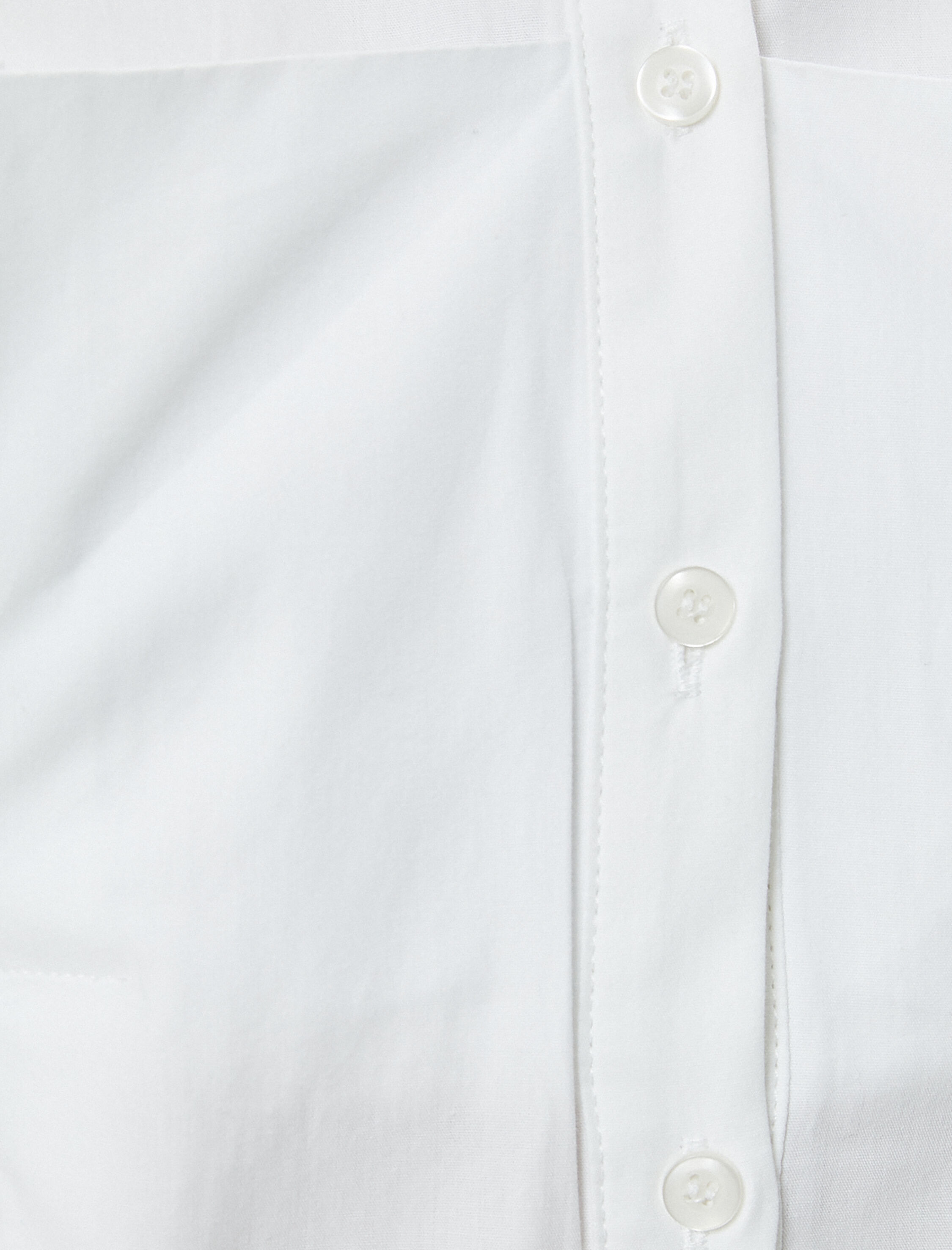   Gömlek Kat ve Pile Detaylı Uzun Kollu Klasik Yaka Pamuklu