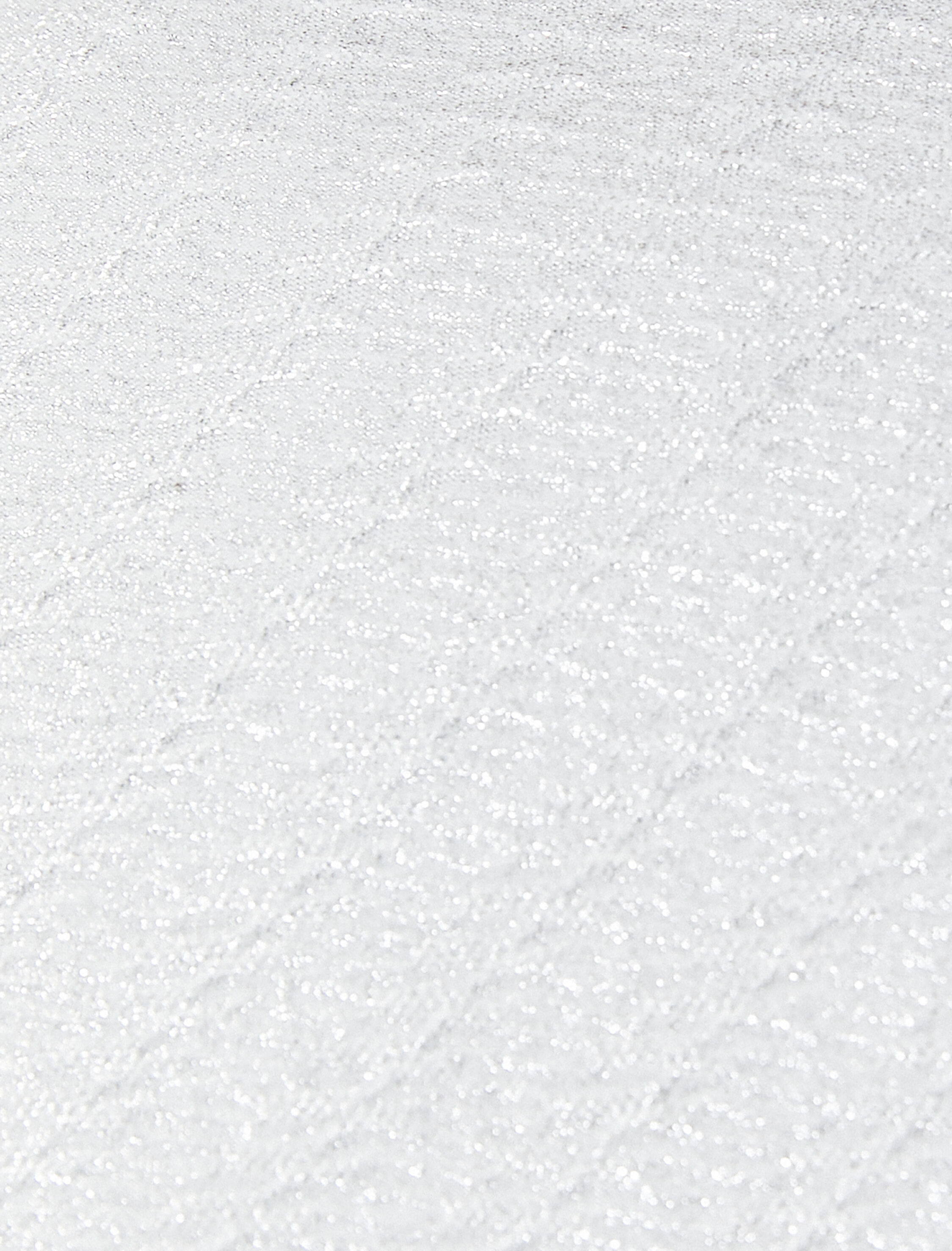   Crop Tişört Dokulu Bisiklet Yaka Metalik İspanyol Kol