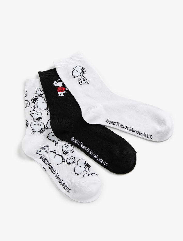 Kadın 3'lü Snoopy Lisanslı Soket Çorap