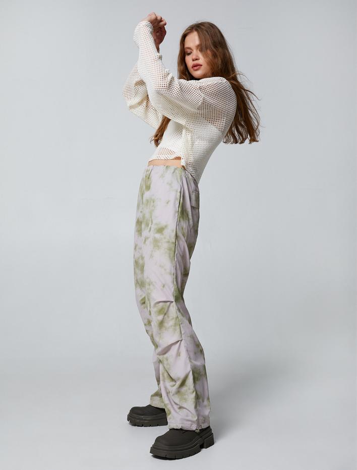  Crop Ajurlu Tişört Uzun Kollu Bisiklet Yaka