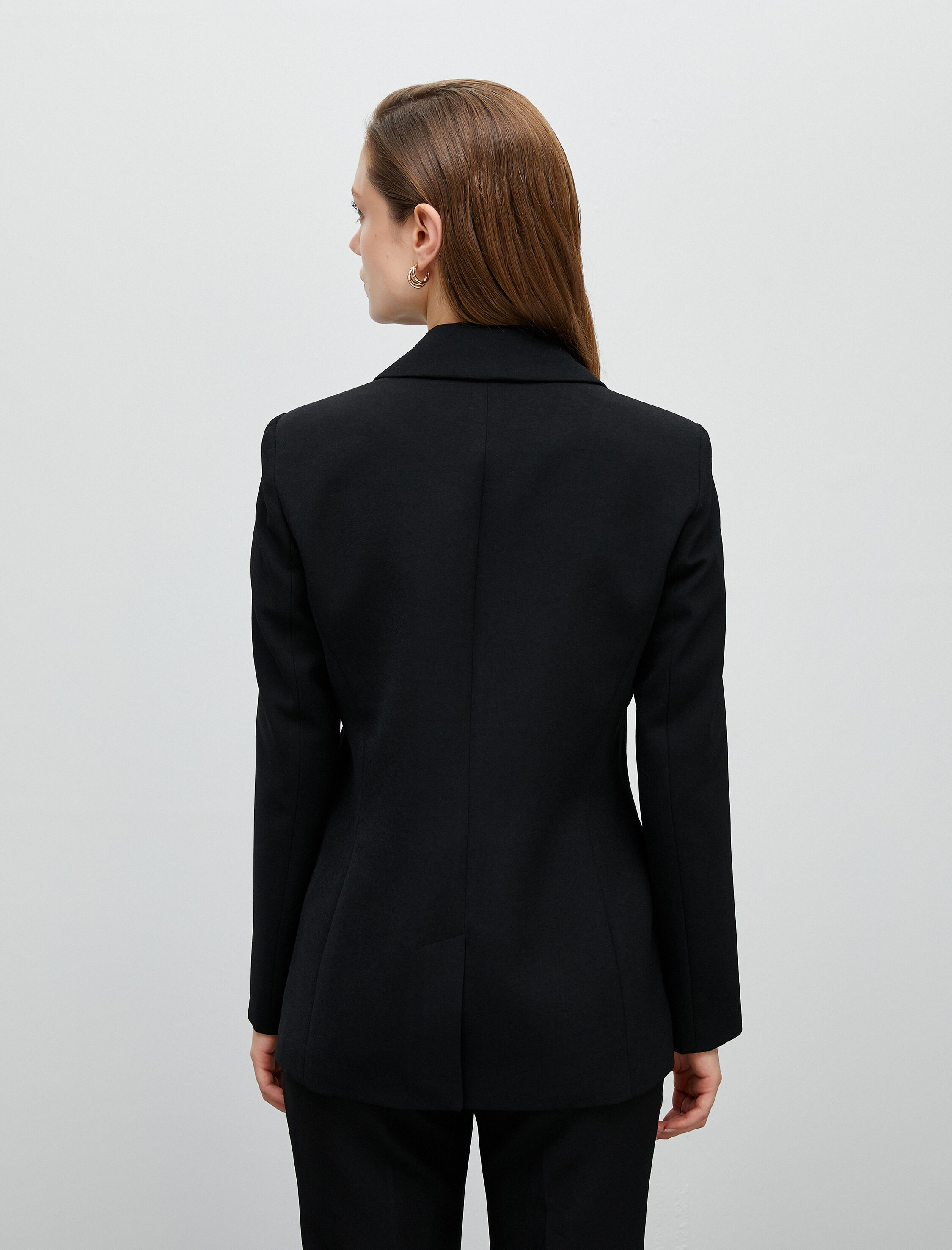   Blazer Ceket Tek Düğmeli Kapaklı Cep Detaylı