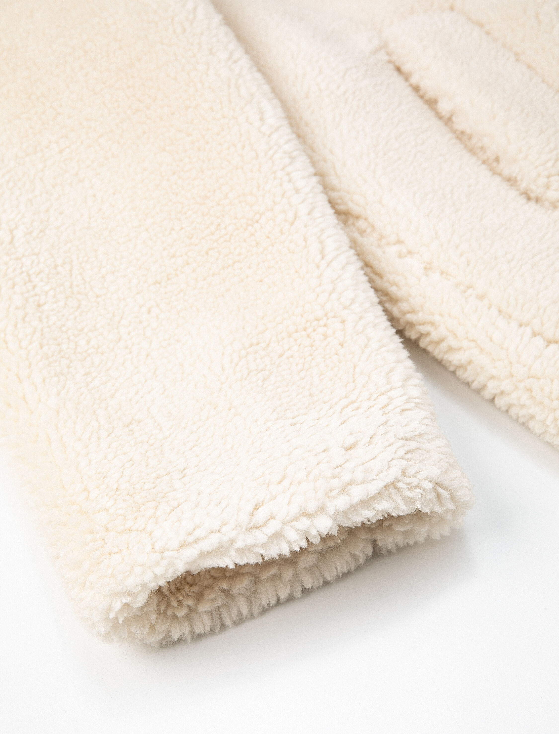 Peluş Mont Kruvaze Düğmeli Cep Detaylı