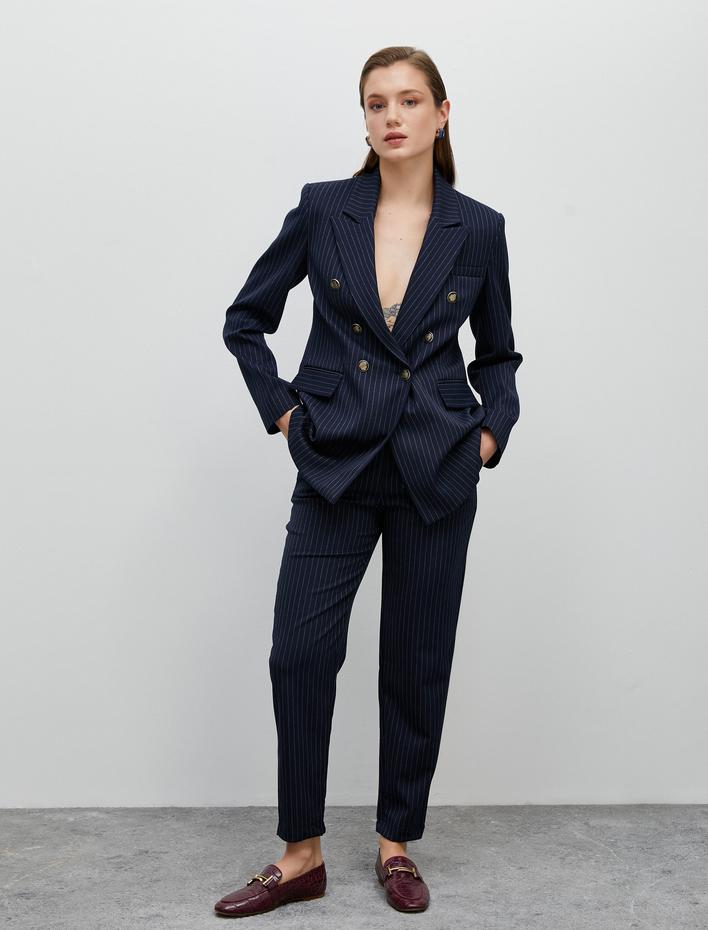  Havuç Pantolon Beli Bağcıklı Cep Detaylı