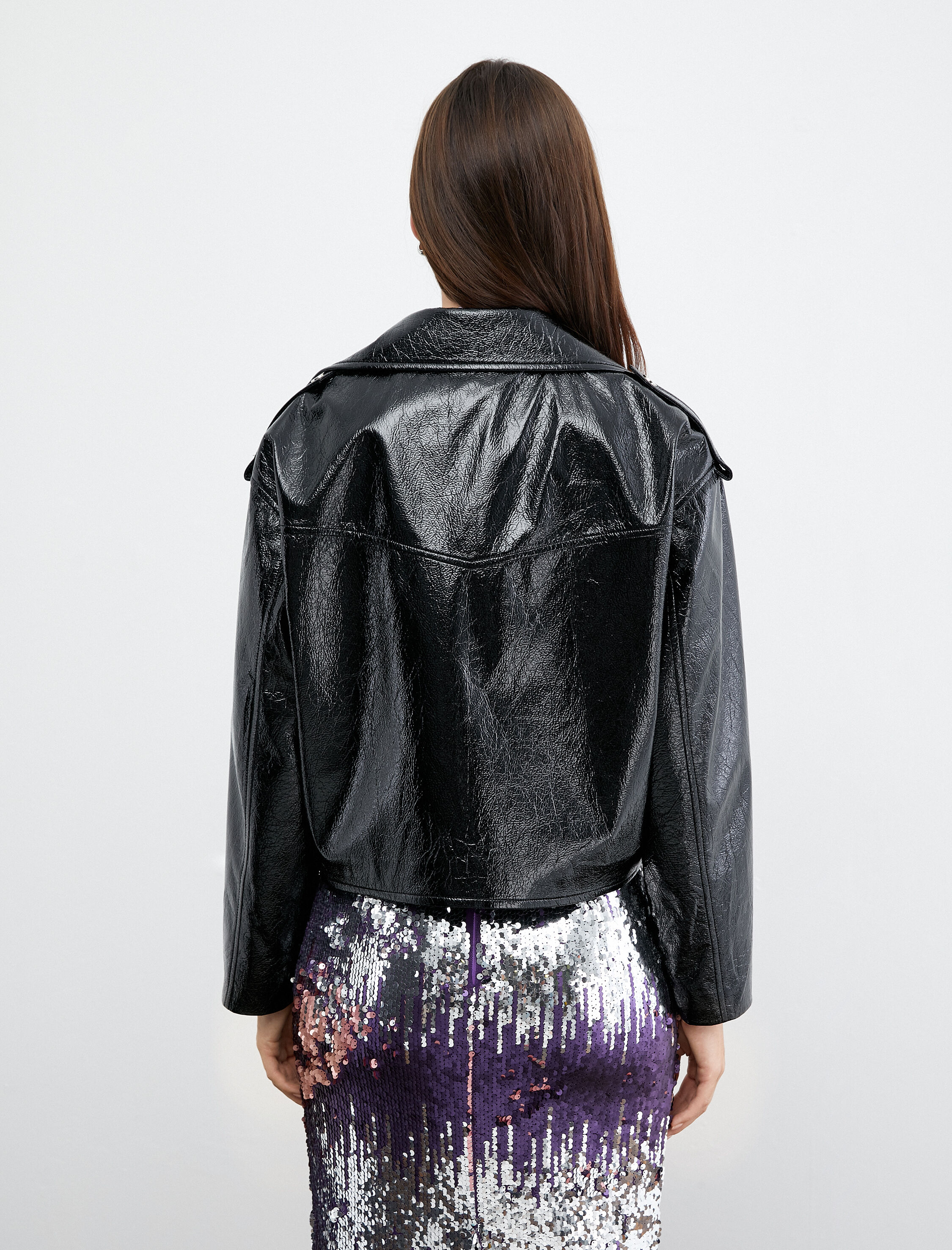   Suni Deri Biker Ceket