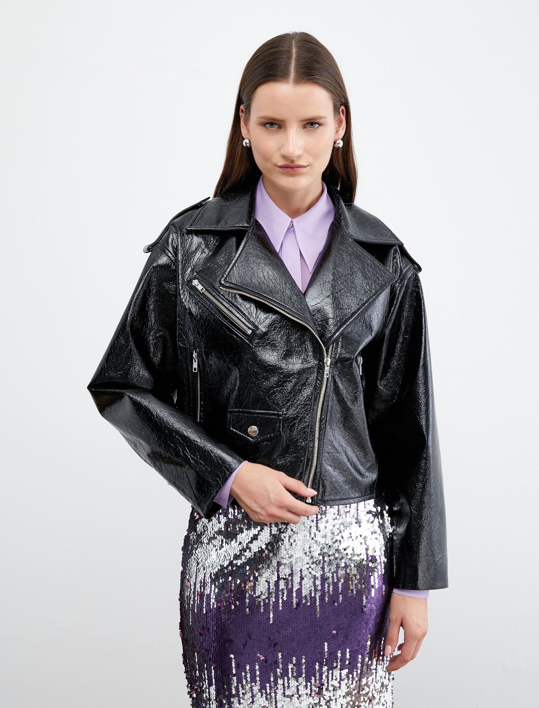   Suni Deri Biker Ceket