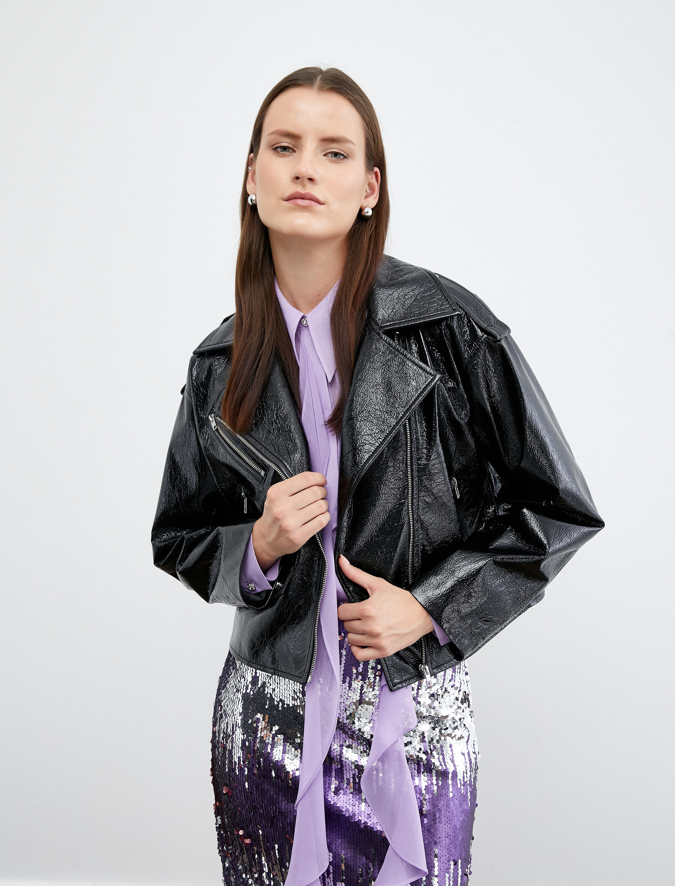   Suni Deri Biker Ceket