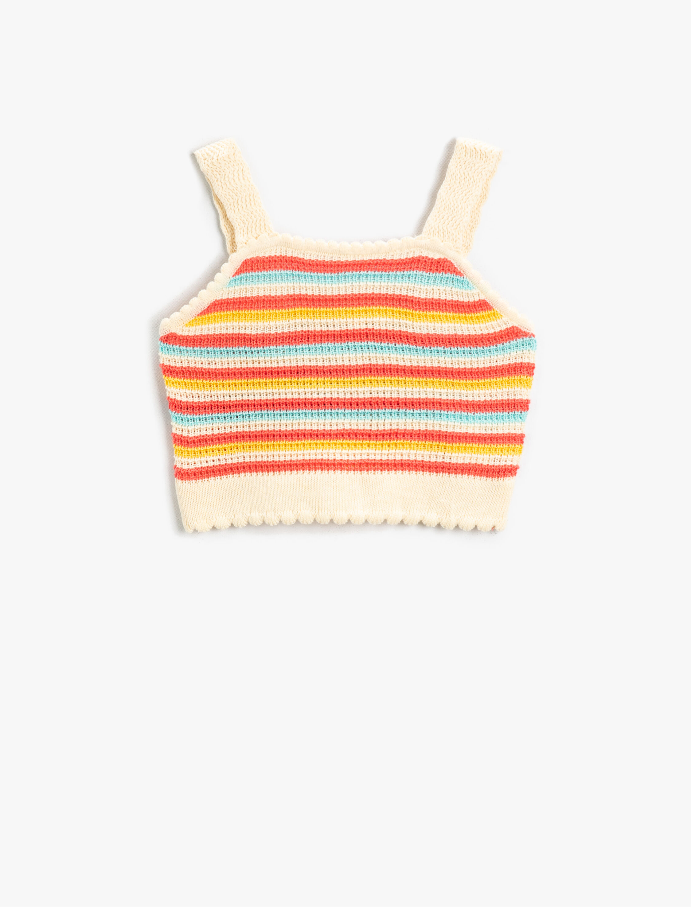  Kız Çocuk Desenli Crop Triko Atlet