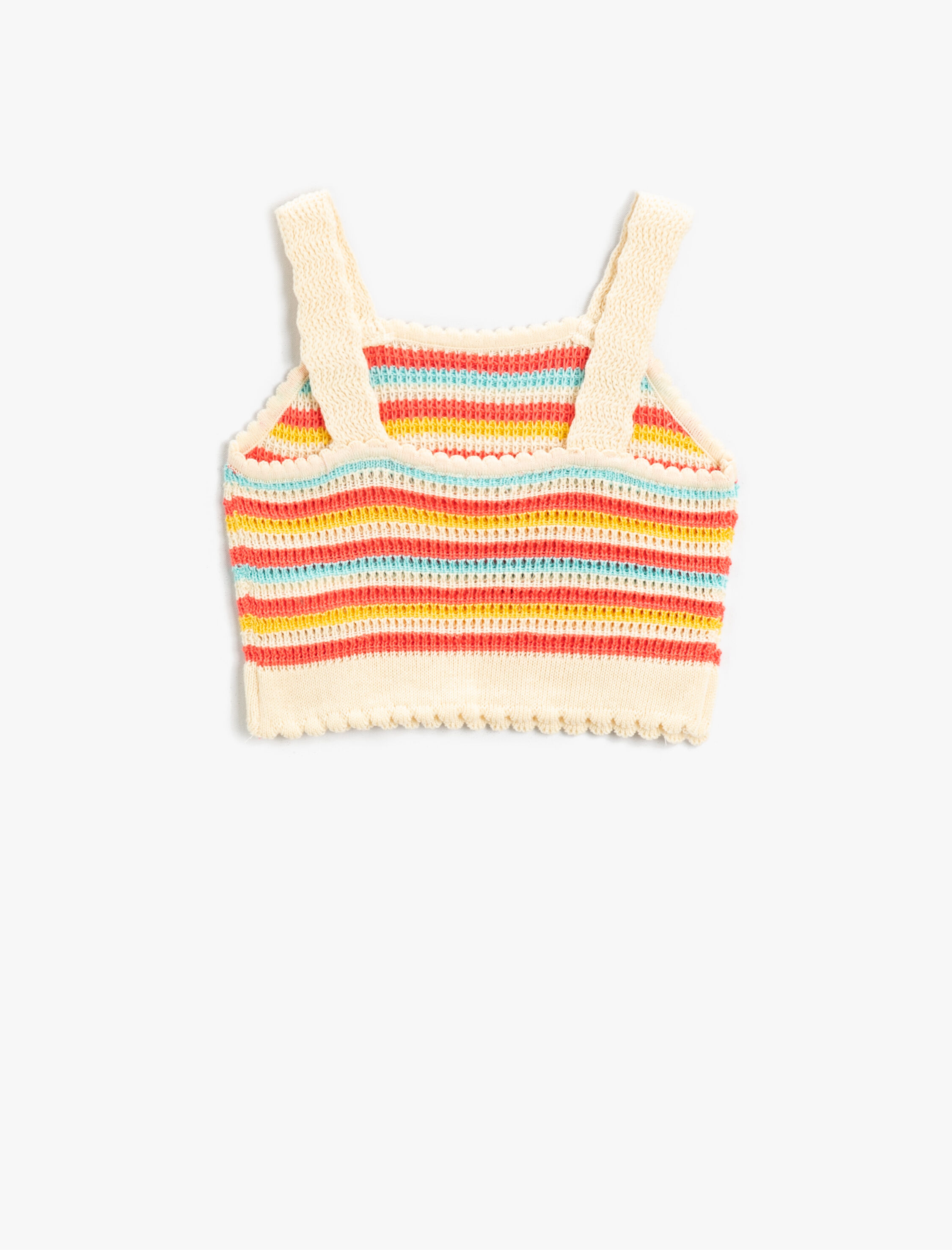  Kız Çocuk Desenli Crop Triko Atlet