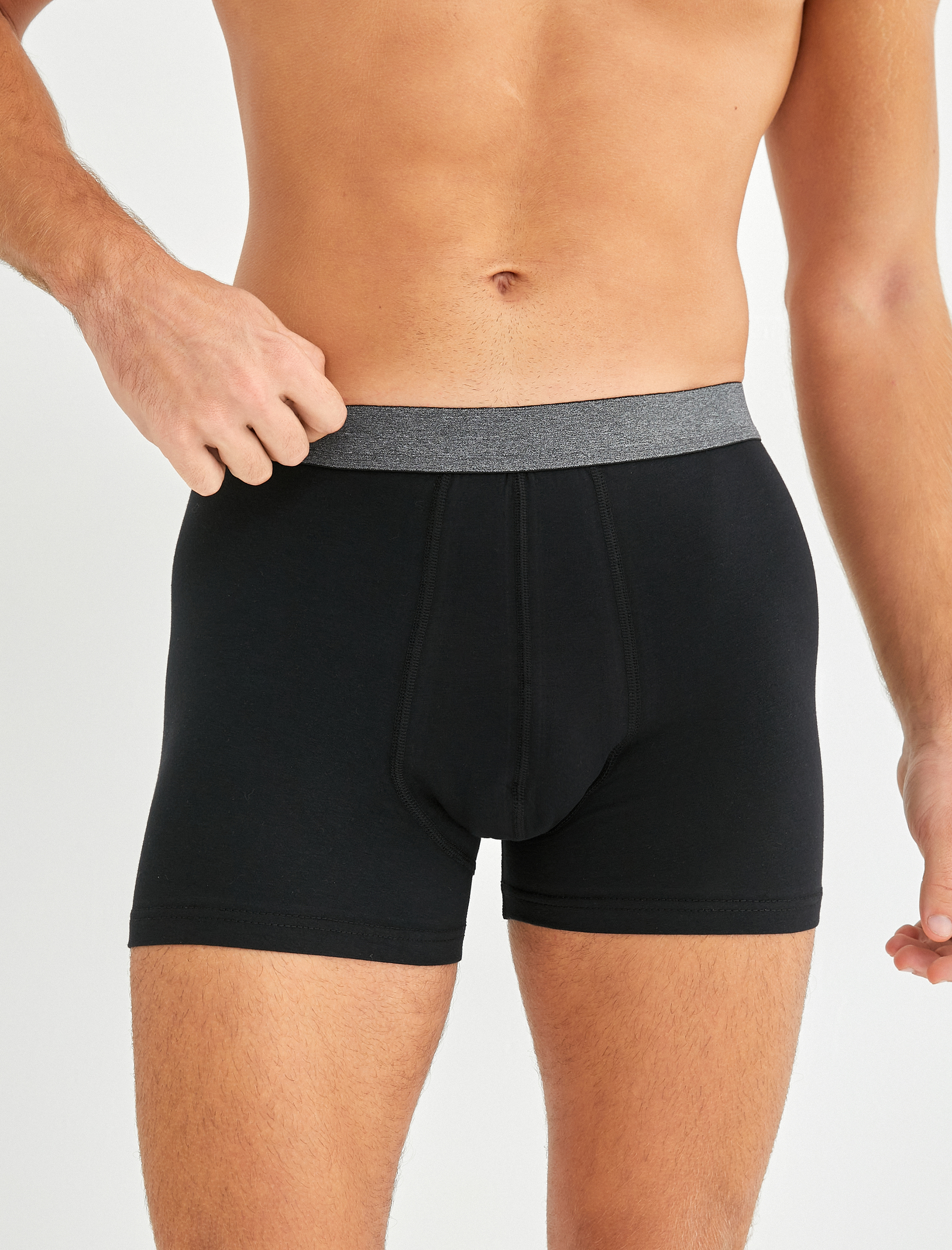   Basic 3'lü Boxer Seti Pamuklu Beli Lastikli
