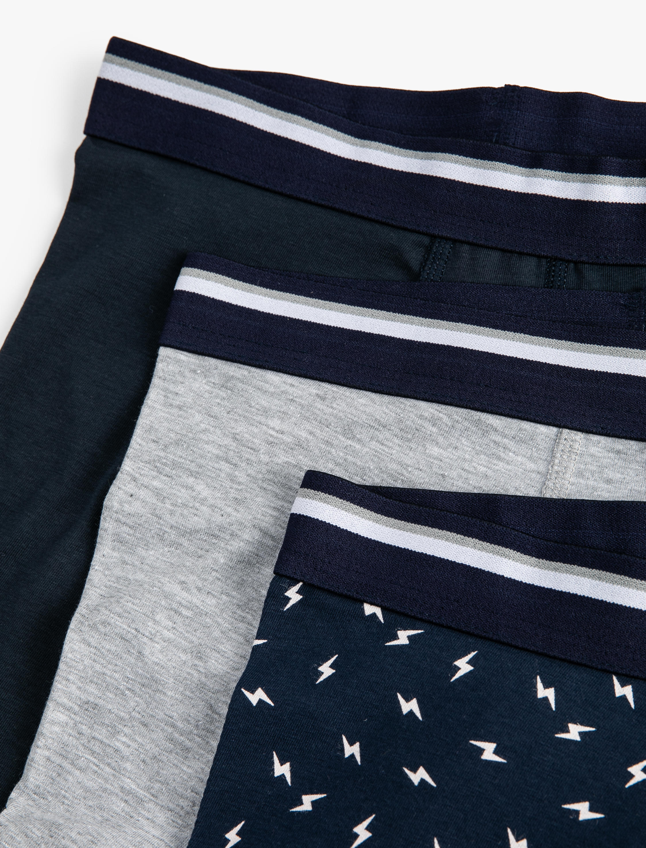   3'lü Boxer Seti Şimşek Baskılı Çok Renkli