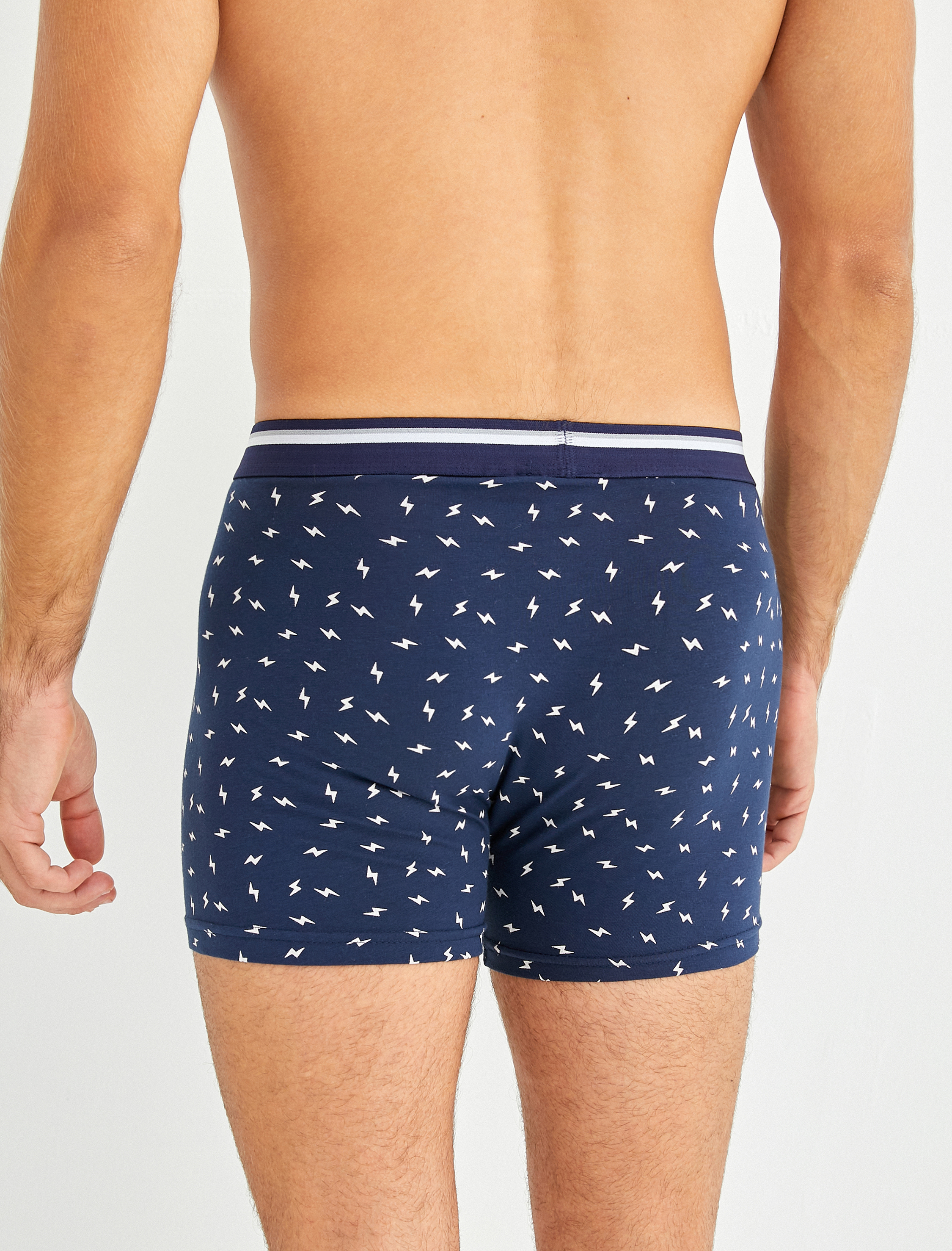   3'lü Boxer Seti Şimşek Baskılı Çok Renkli