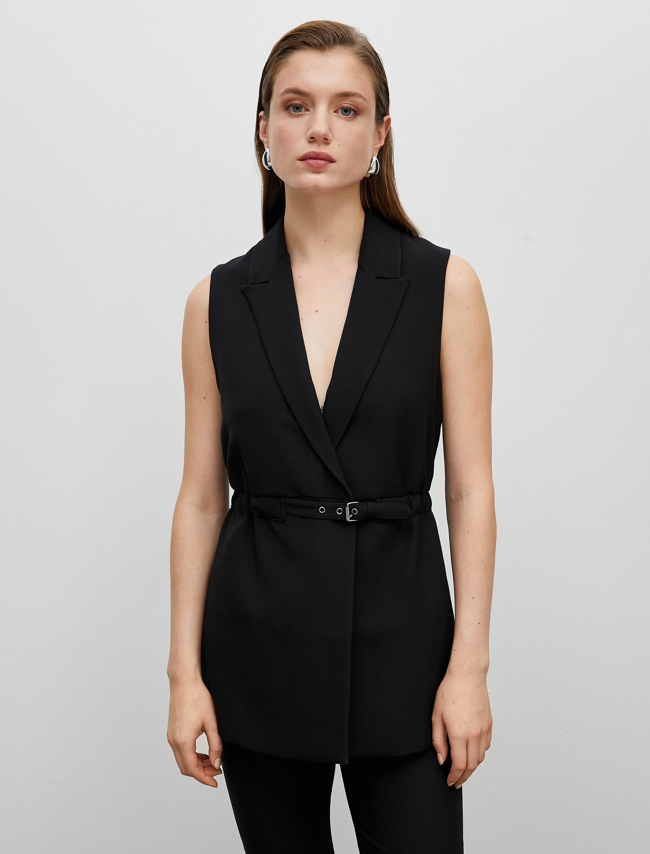   Blazer Yelek Kemer Detaylı