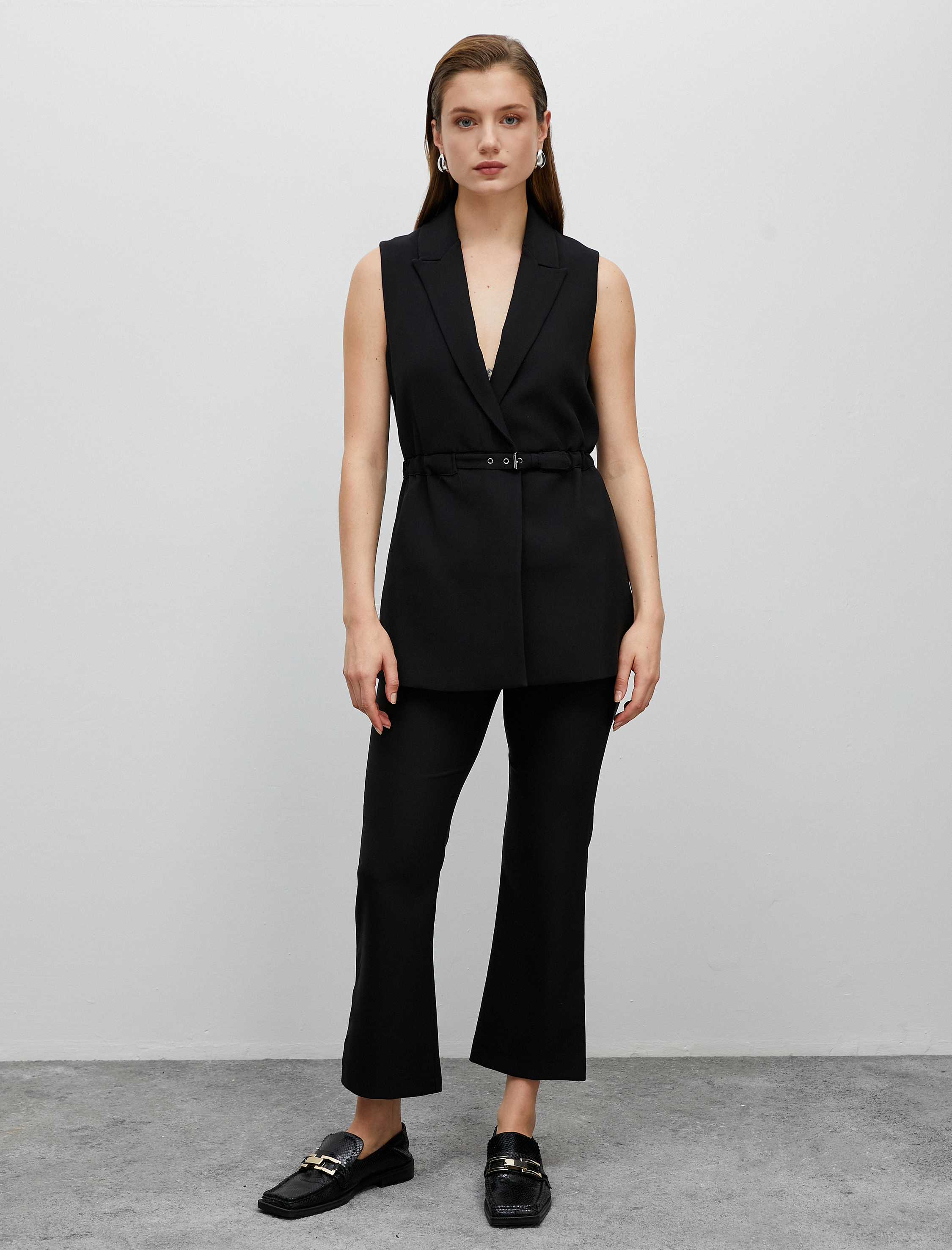   Blazer Yelek Kemer Detaylı