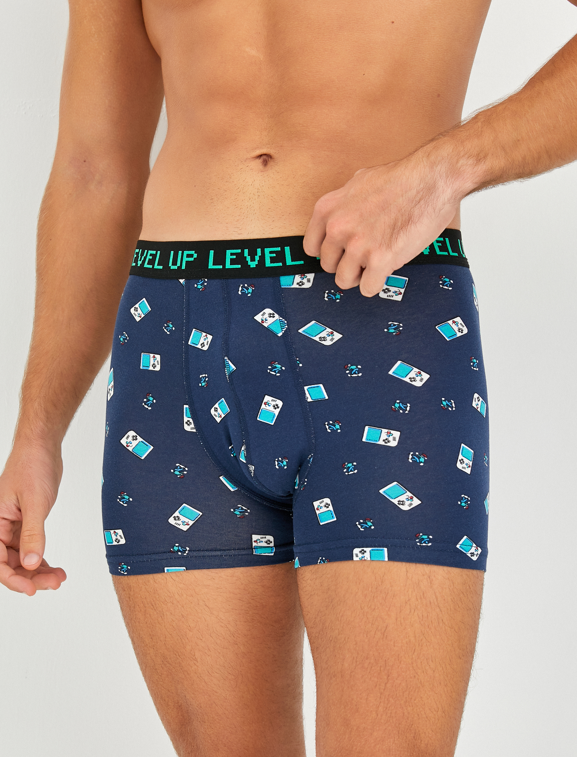   3'lü Boxer Seti Çok Renkli Oyun Baskılı Sloganlı