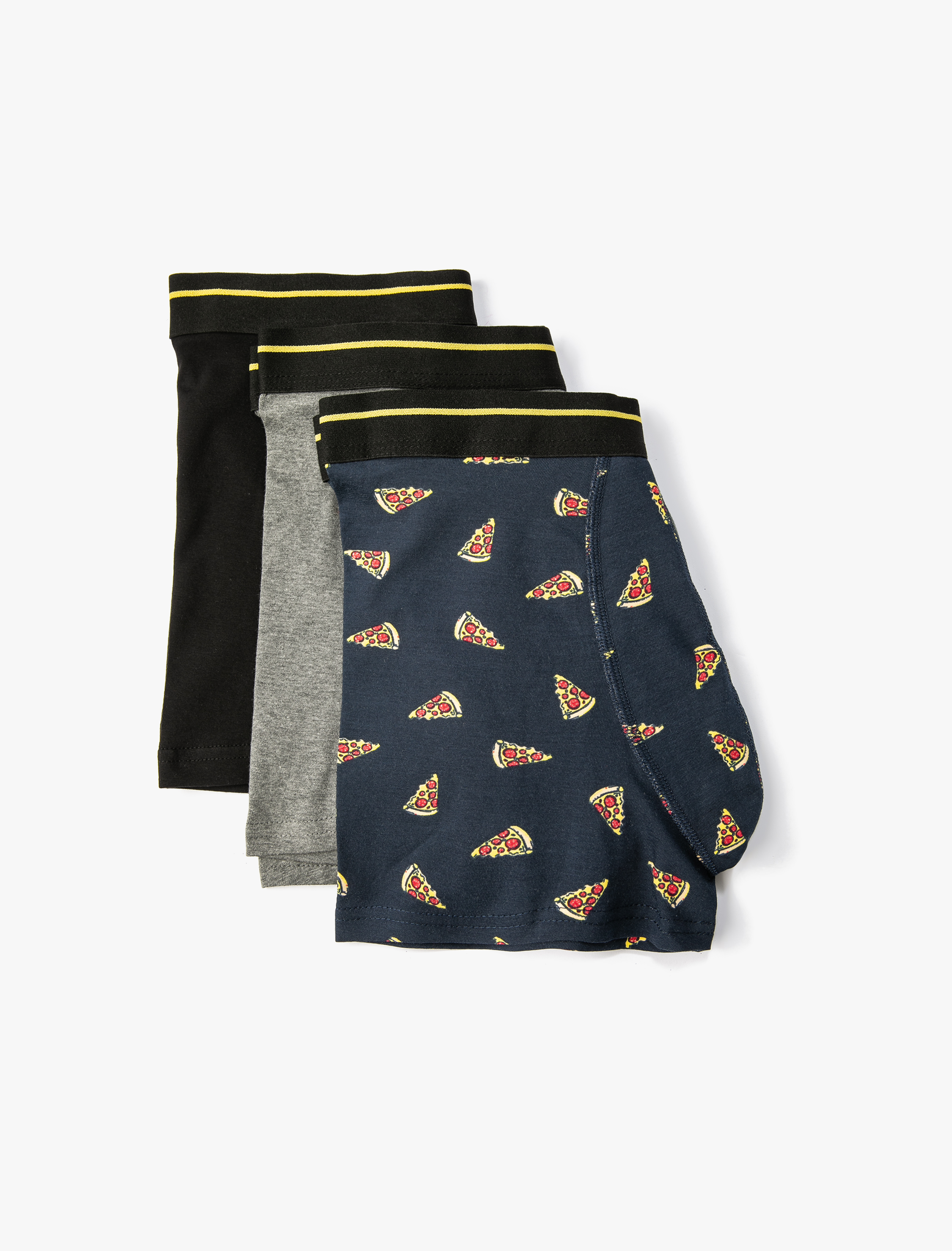   3'lü Boxer Seti Pizza Baskılı Çok Renkli