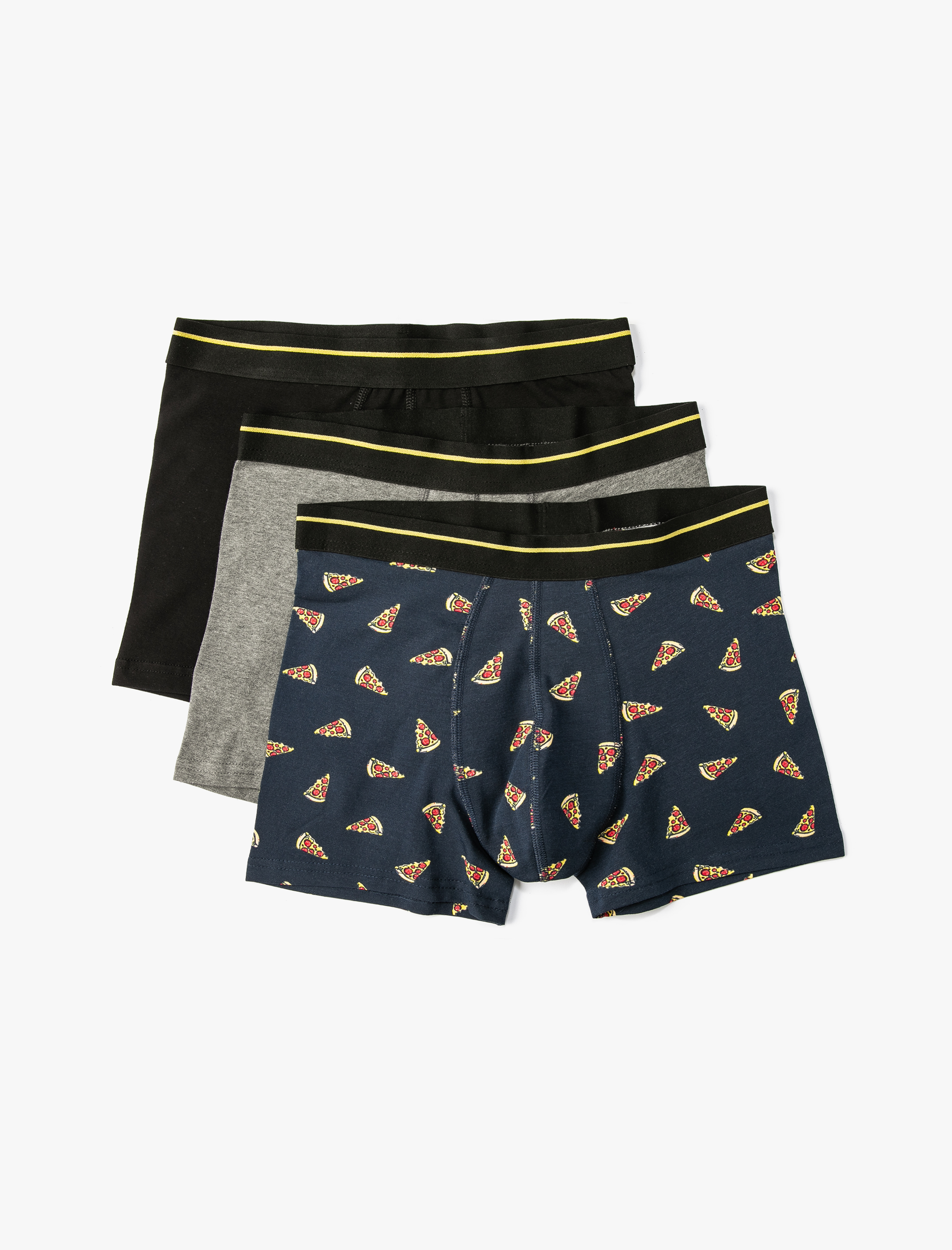   3'lü Boxer Seti Pizza Baskılı Çok Renkli