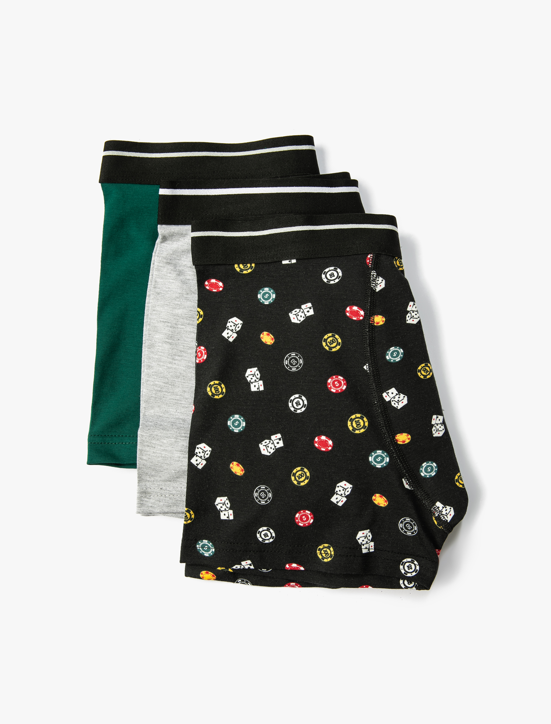   3'lü Boxer Seti Oyun Baskılı Çok Renkli