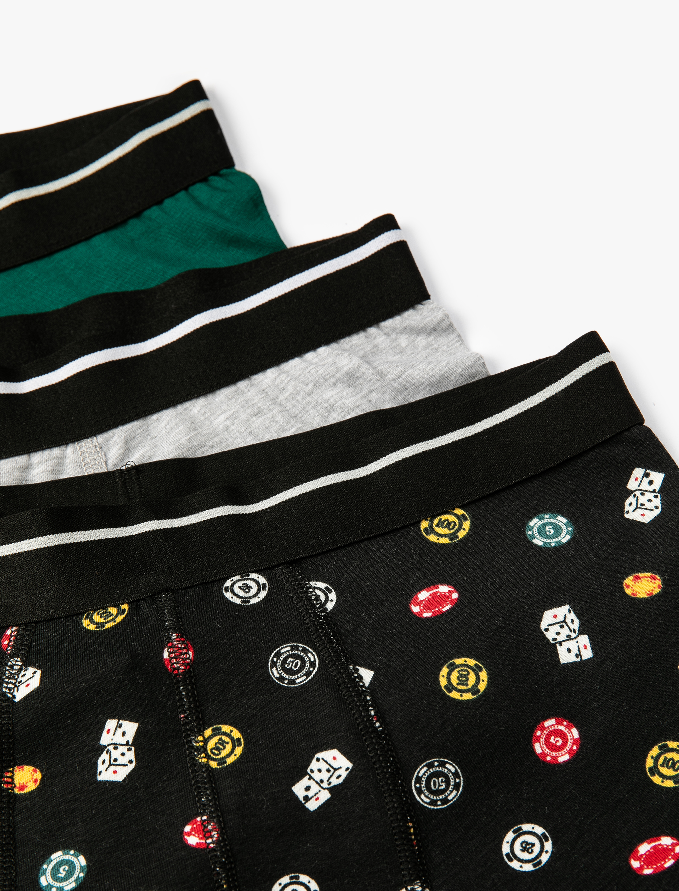   3'lü Boxer Seti Oyun Baskılı Çok Renkli