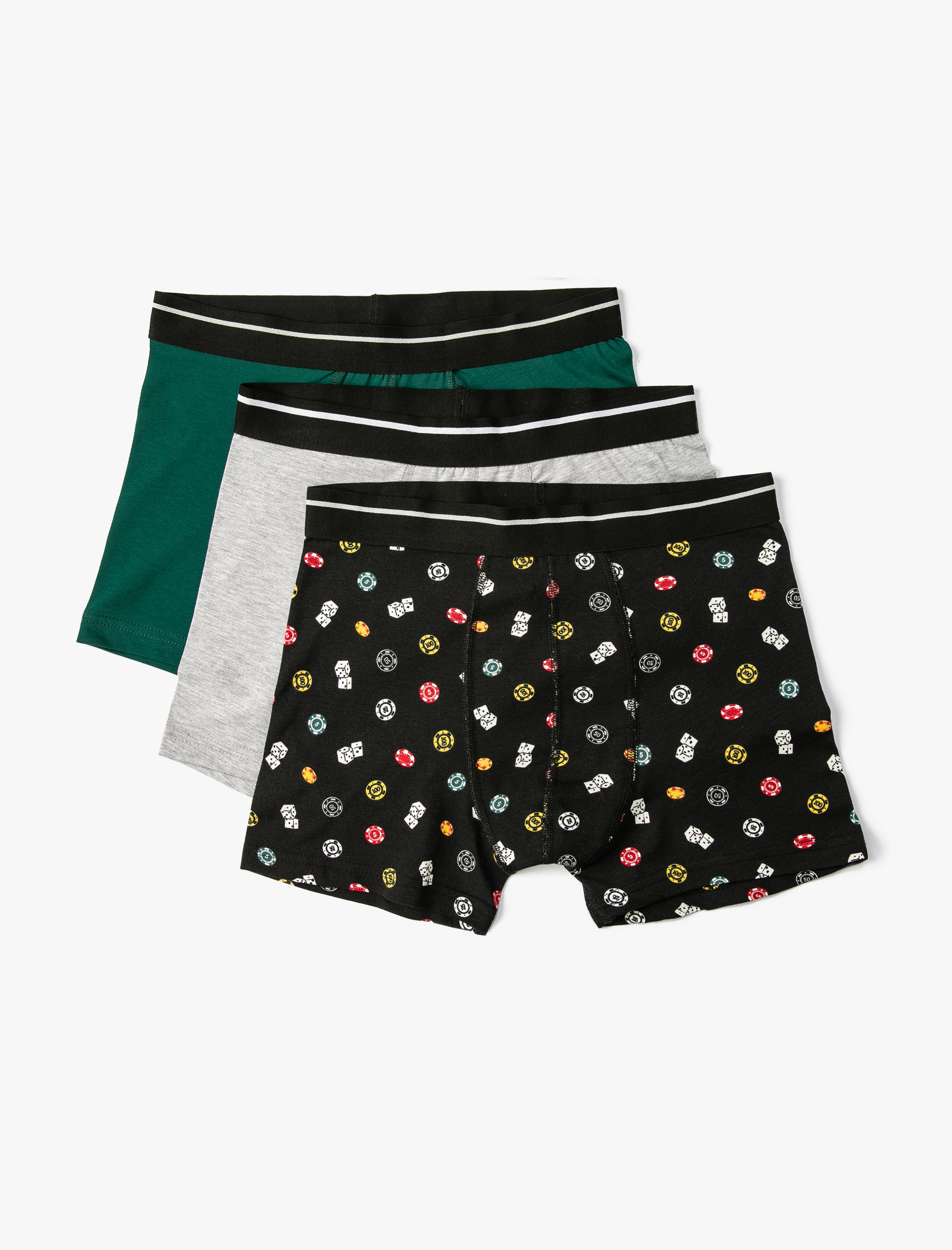   3'lü Boxer Seti Oyun Baskılı Çok Renkli