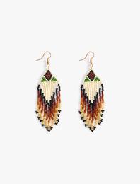 Etnik Küpe Sallantılı Boncuklu