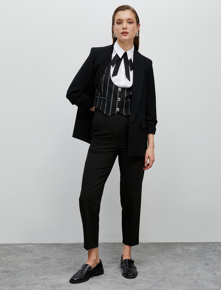   Basic Blazer Ceket Kapaklı Cepli