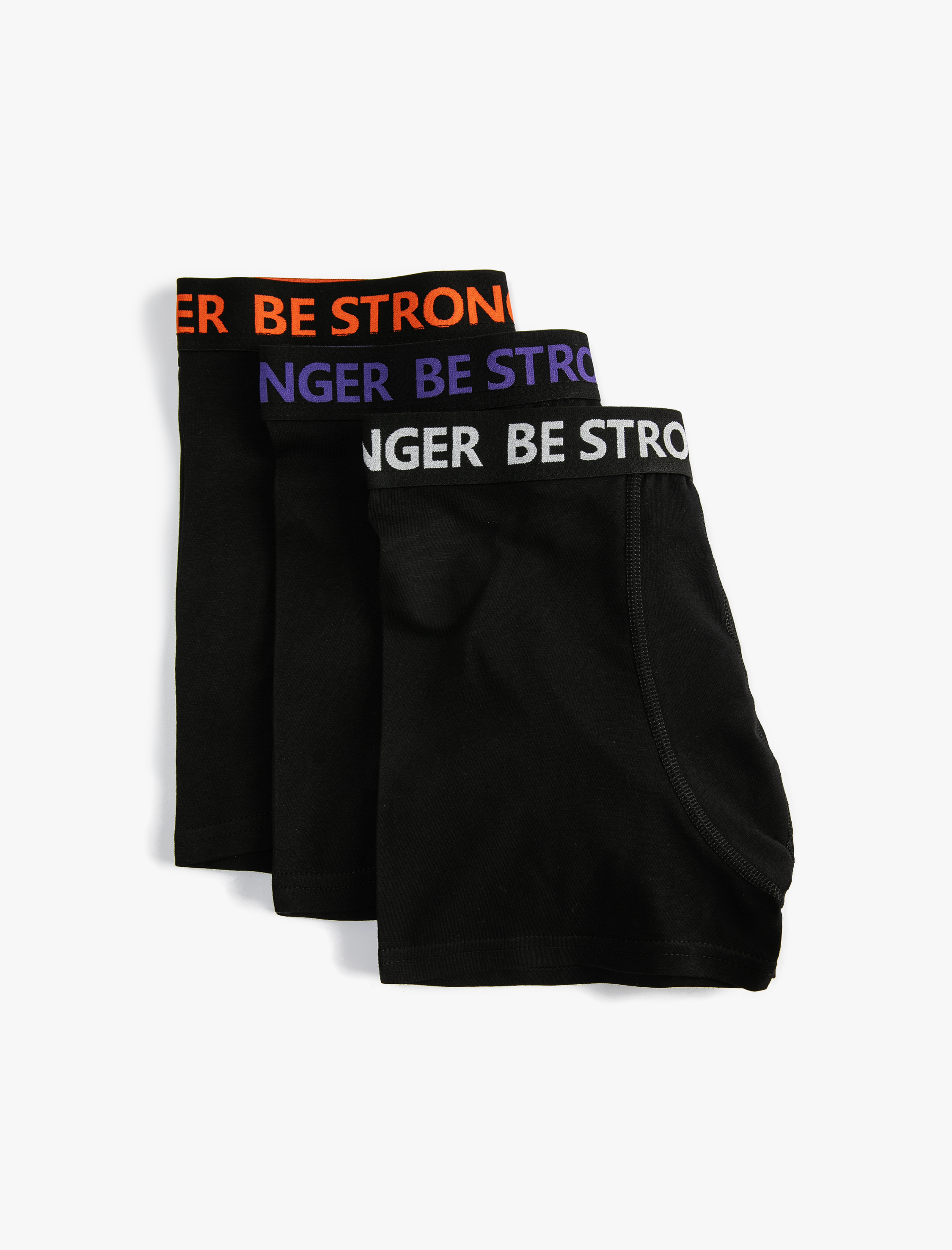   3'lü Boxer Seti Slogan Baskılı Çok Renkli