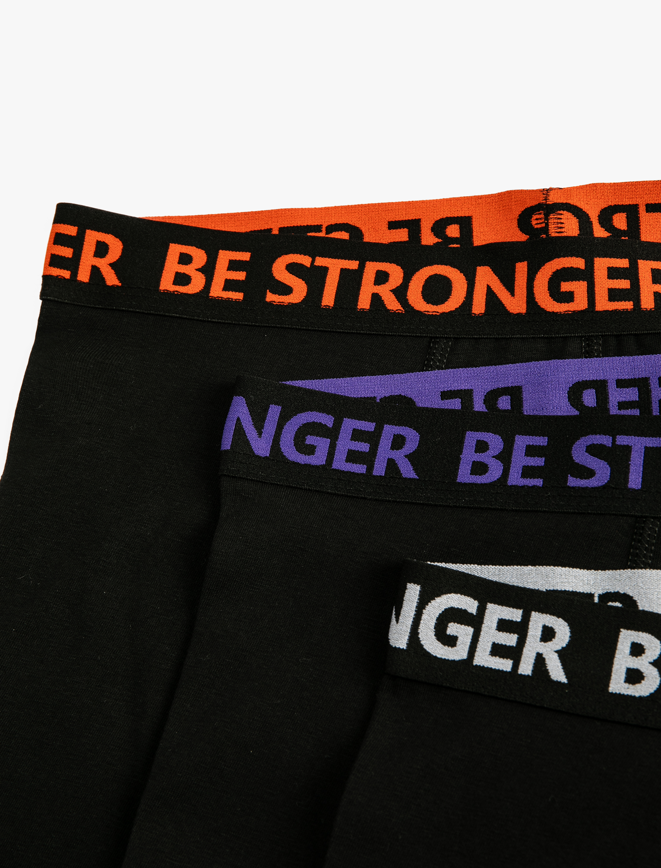   3'lü Boxer Seti Slogan Baskılı Çok Renkli