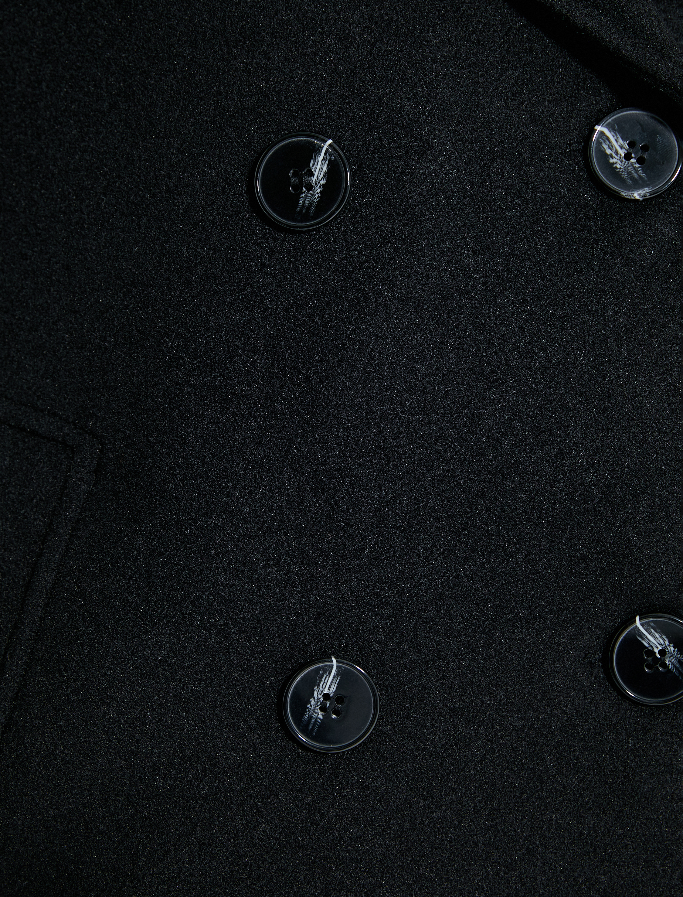   Uzun Oversize Kaşe Kaban Kruvaze Düğmeli Cepli