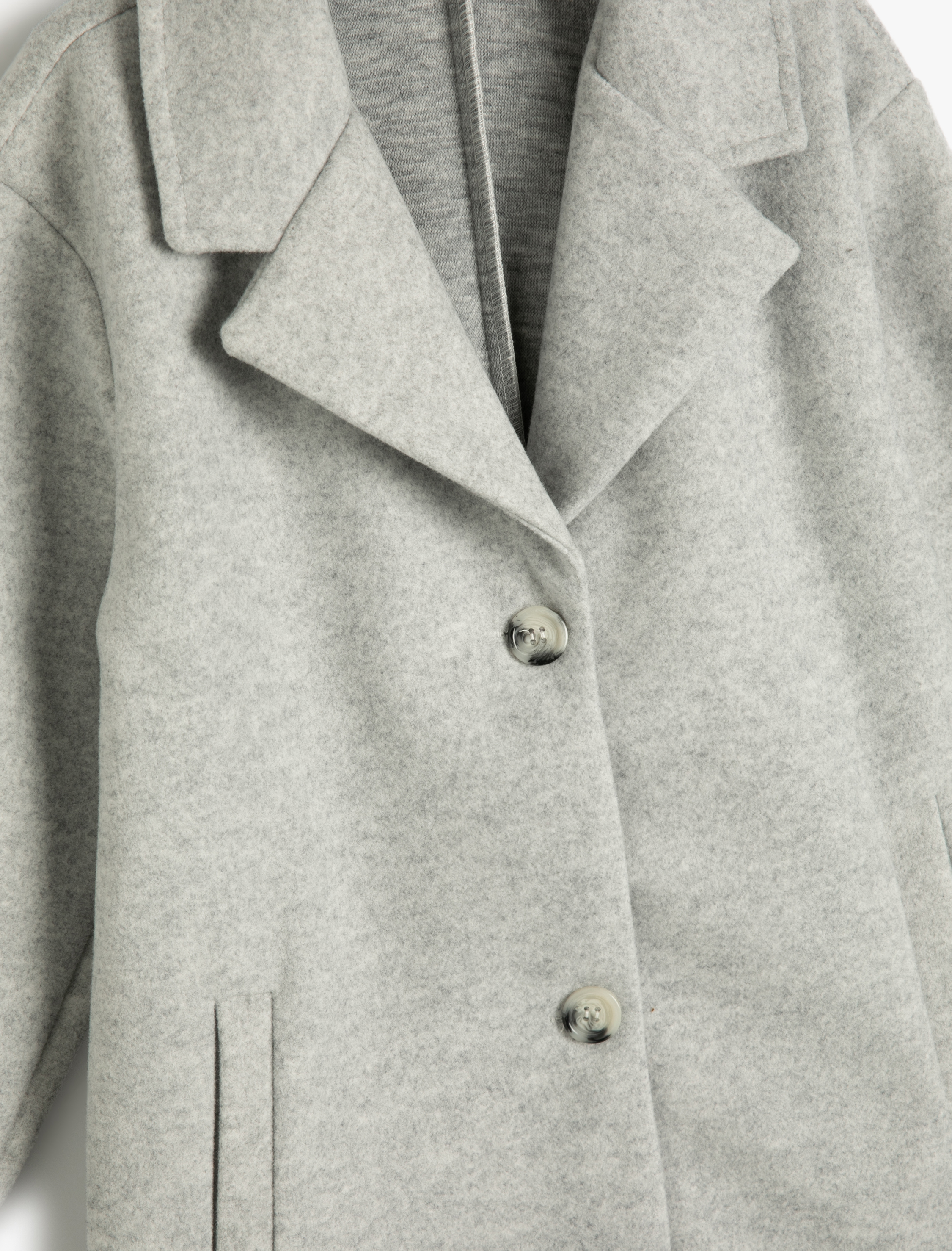  Kız Çocuk Uzun Mont Düğme Kapamalı Cep Detaylı