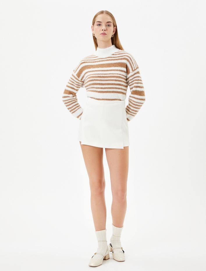  Boğazlı Yaka Kazak Yumuşak Dokulu Uzun Kollu