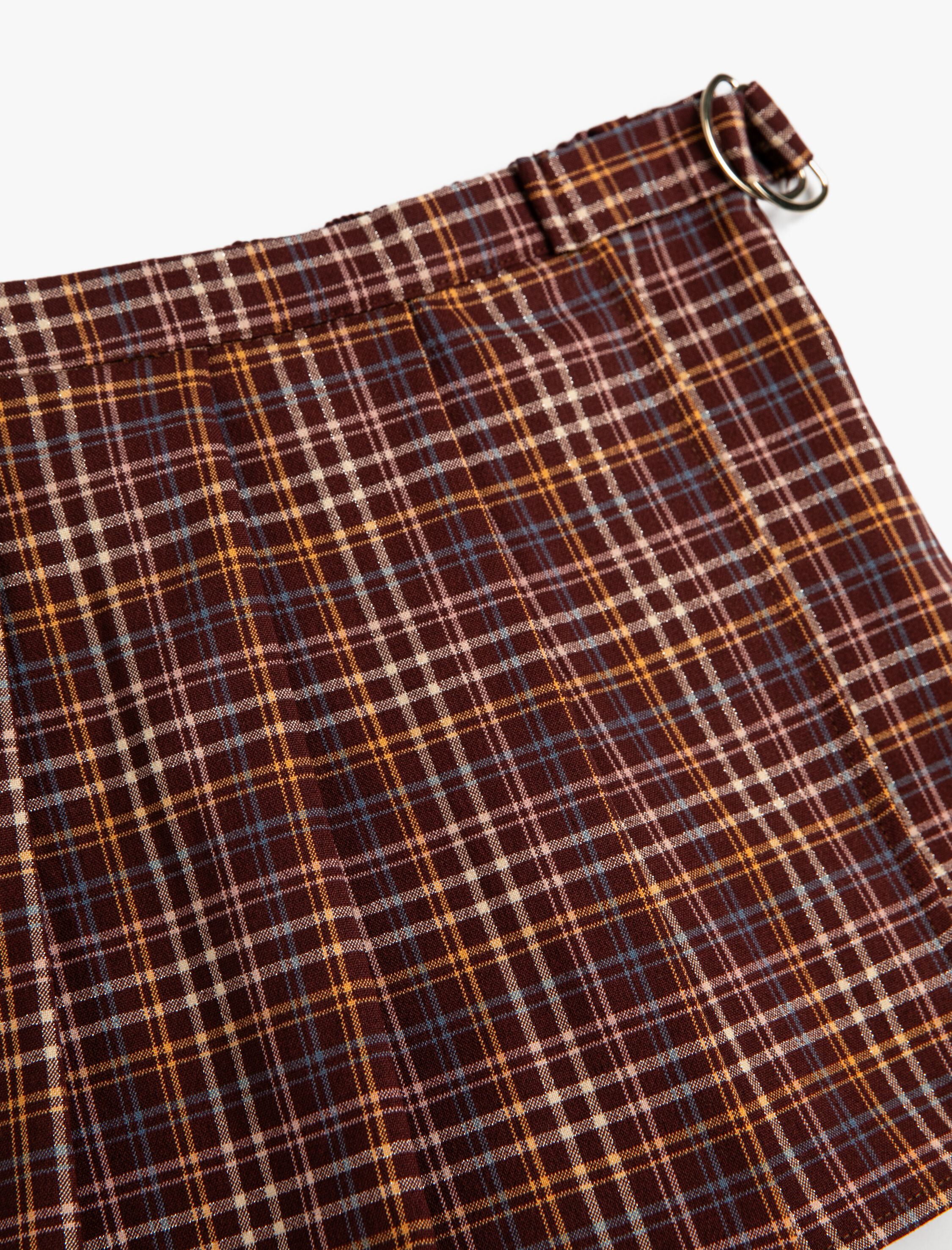  Kız Çocuk Pileli Şort Etek Toka Detaylı Beli Lastikli