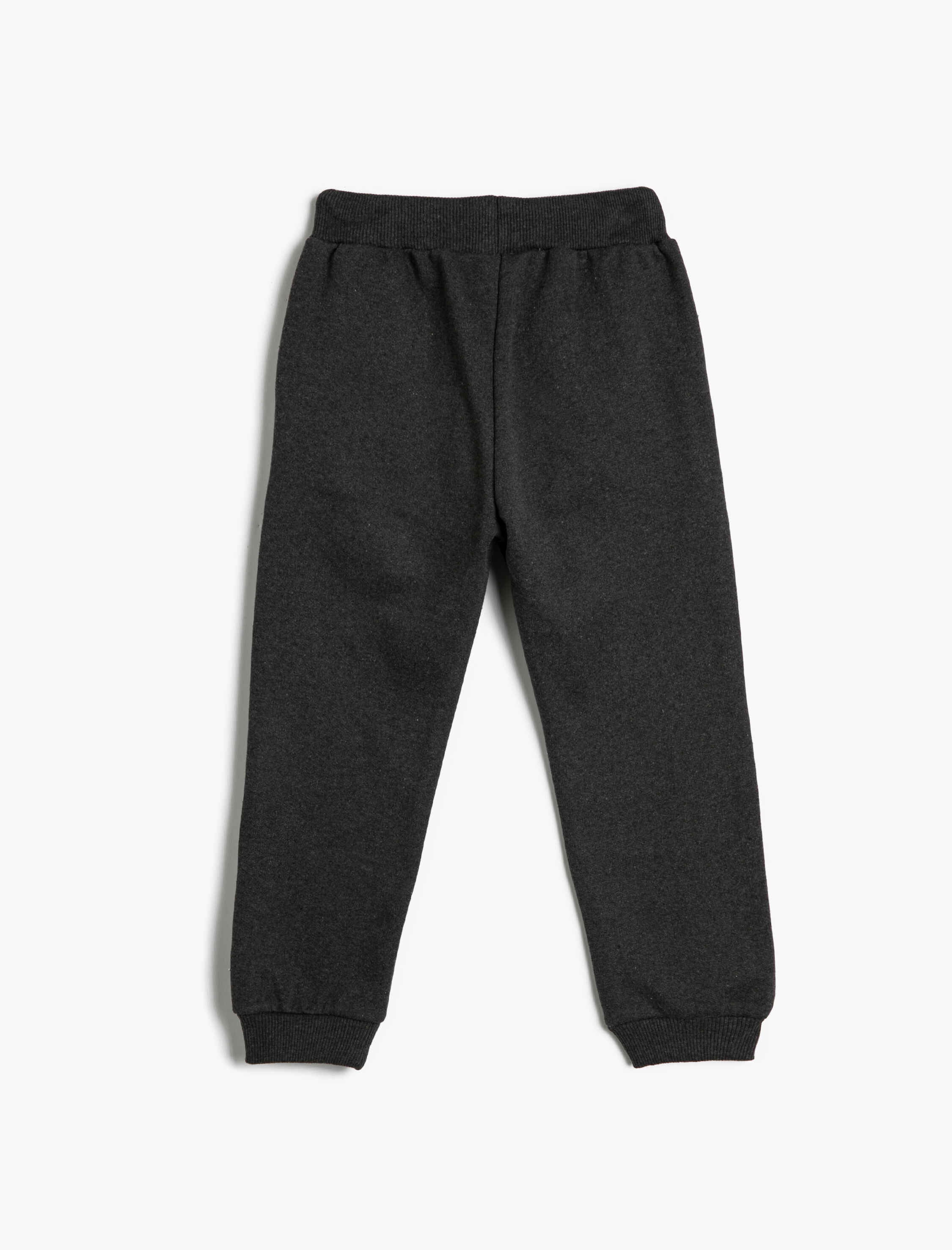  Erkek Çocuk Jogger Eşofman Altı Beli Bağlamalı Cepli Slogan Baskılı Şardonlu