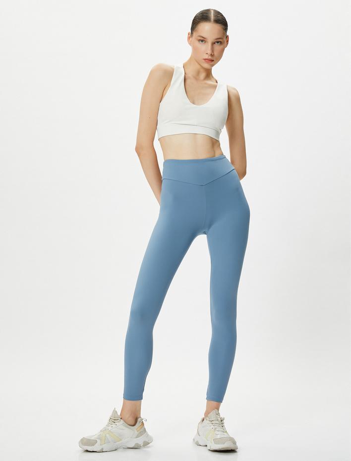  Spor Tayt Yüksek Bel Yumuşak Tuşe Dokulu