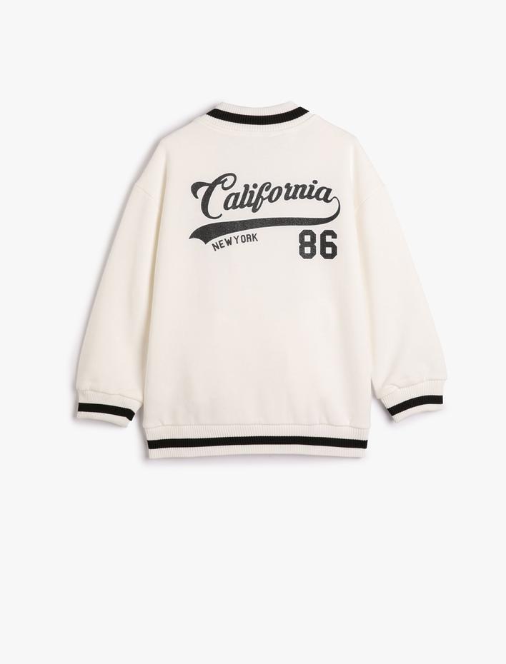 Kız Çocuk Ceket Aplike Detaylı Cepli V Yaka Çıtçıt Kapamalı Şardonlu