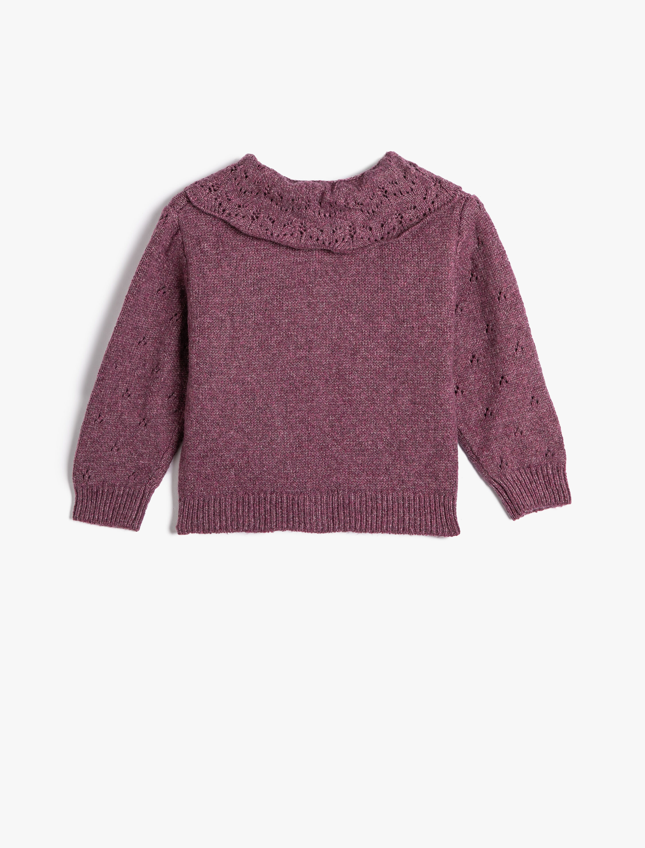  Kız Bebek Örgü Hırka Gömlek Yaka Düğme Kapamalı