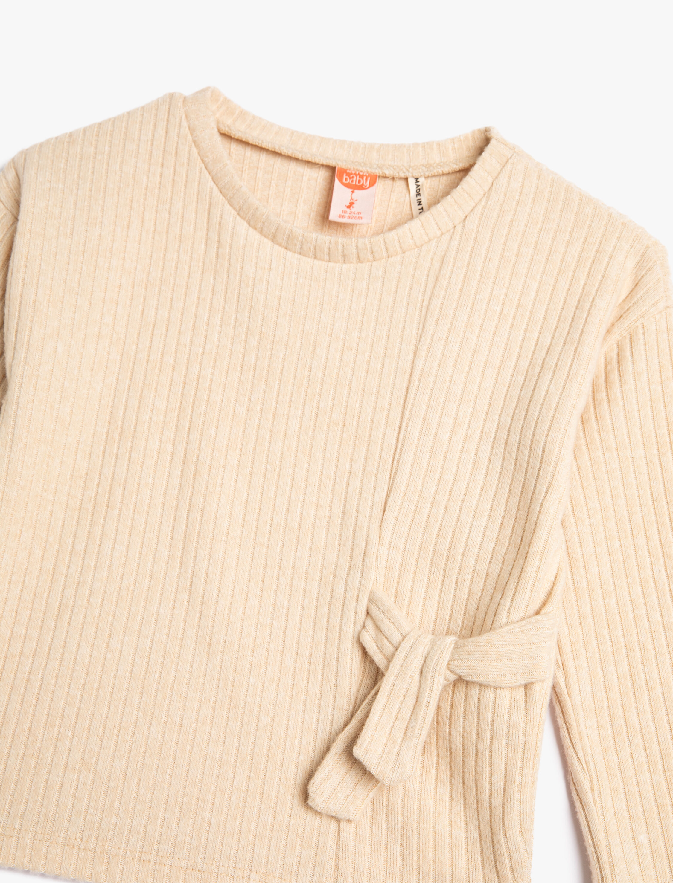  Kız Bebek Basic Ribanalı Uzun Kollu Tişört