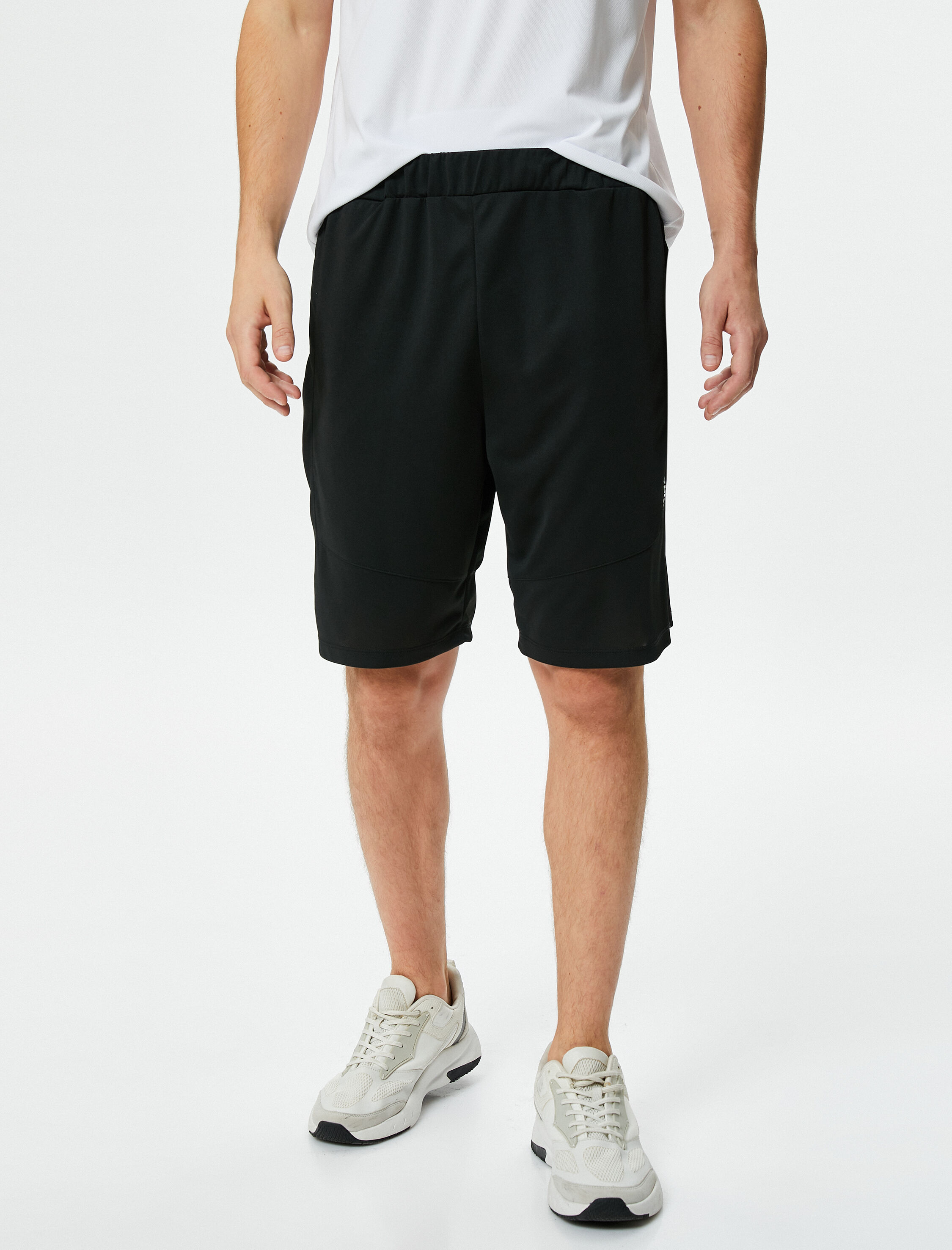   Spor Şort Beli Lastikli Slogan Baskılı Cepli