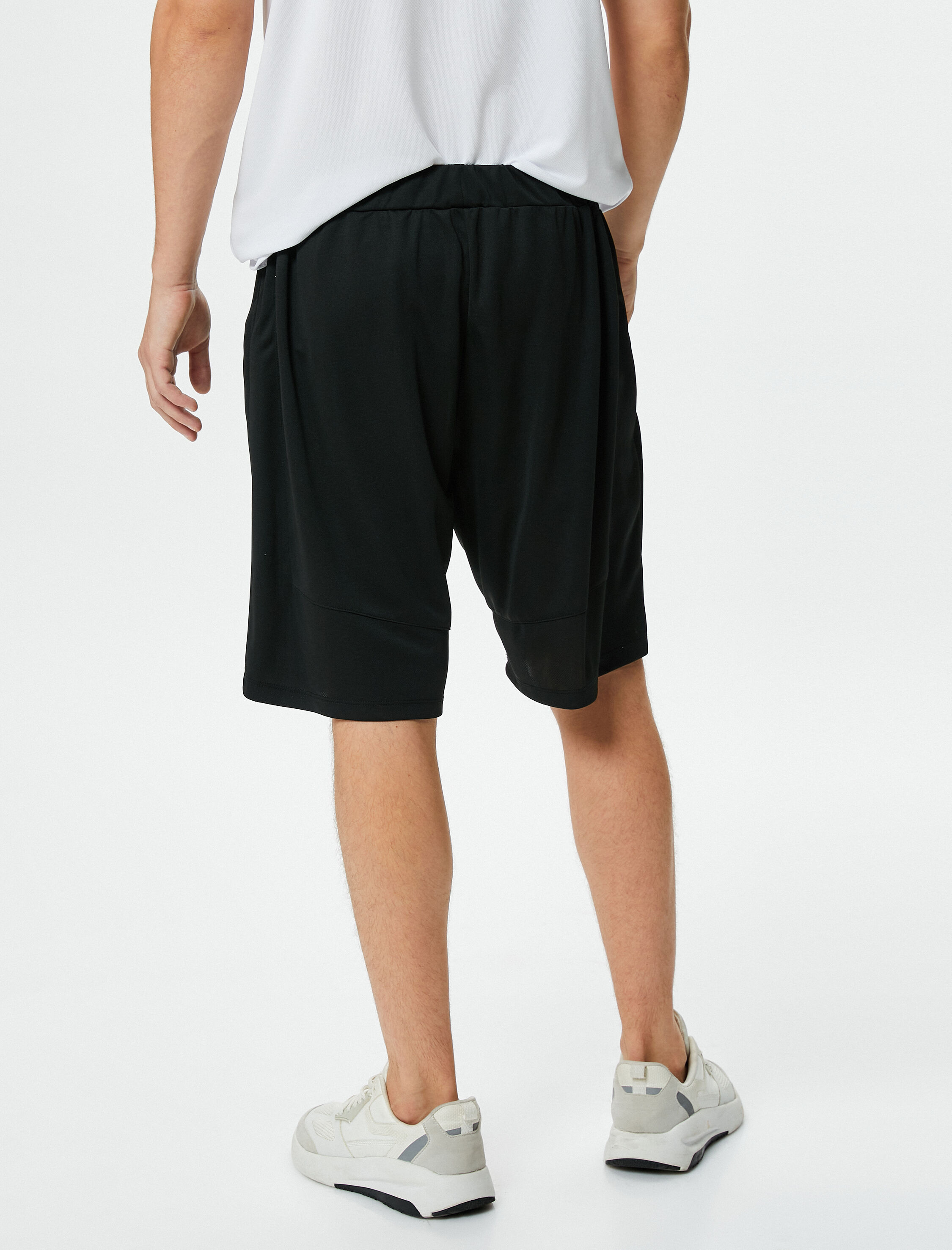   Spor Şort Beli Lastikli Slogan Baskılı Cepli