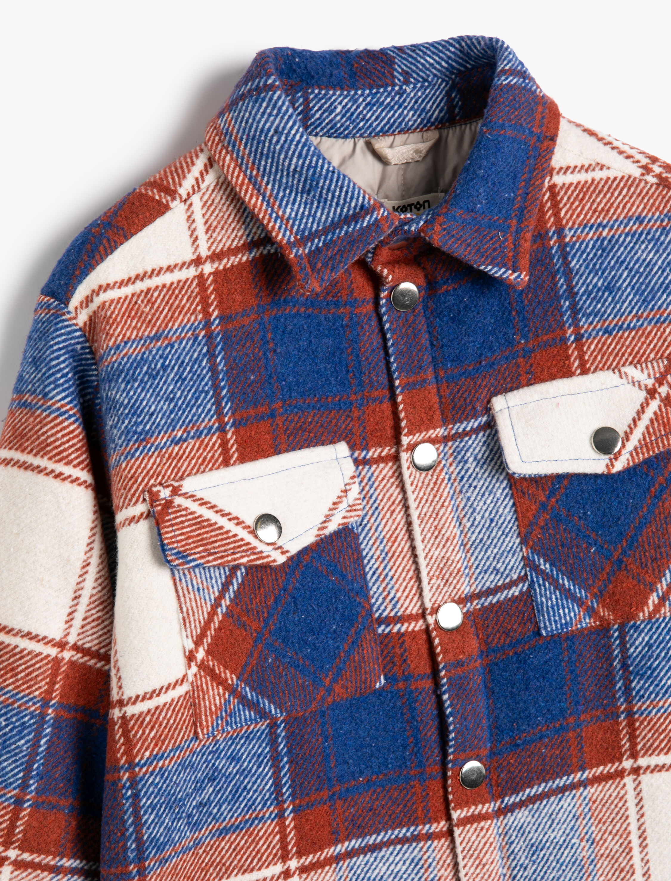  Erkek Çocuk Gömlek Ceket Cep Detaylı Uzun Kollu Çıtçıt Kapamalı