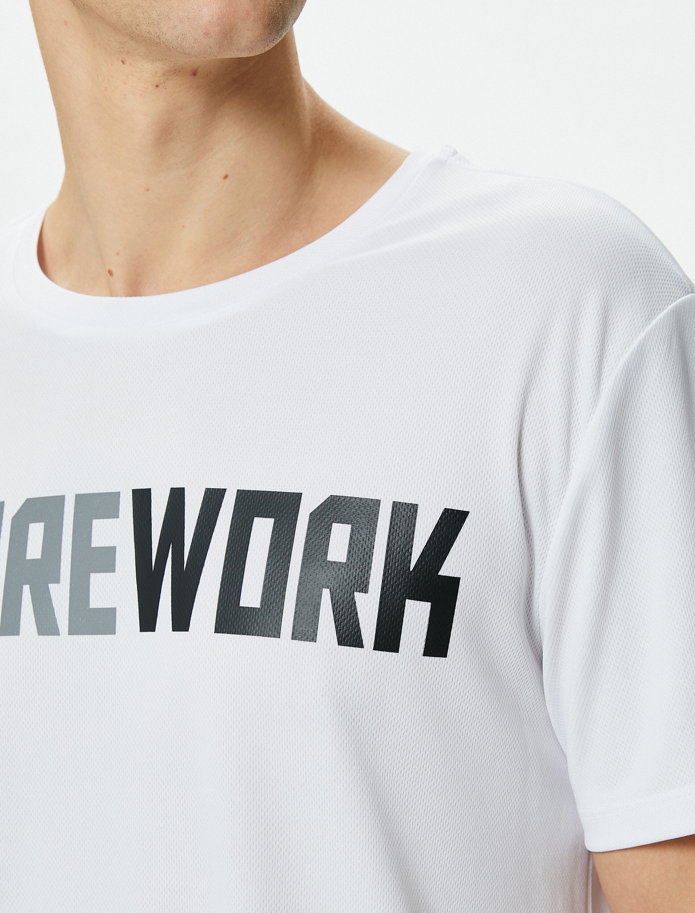   Spor Tişört Slogan Baskılı Kısa Kollu Bisiklet Yaka