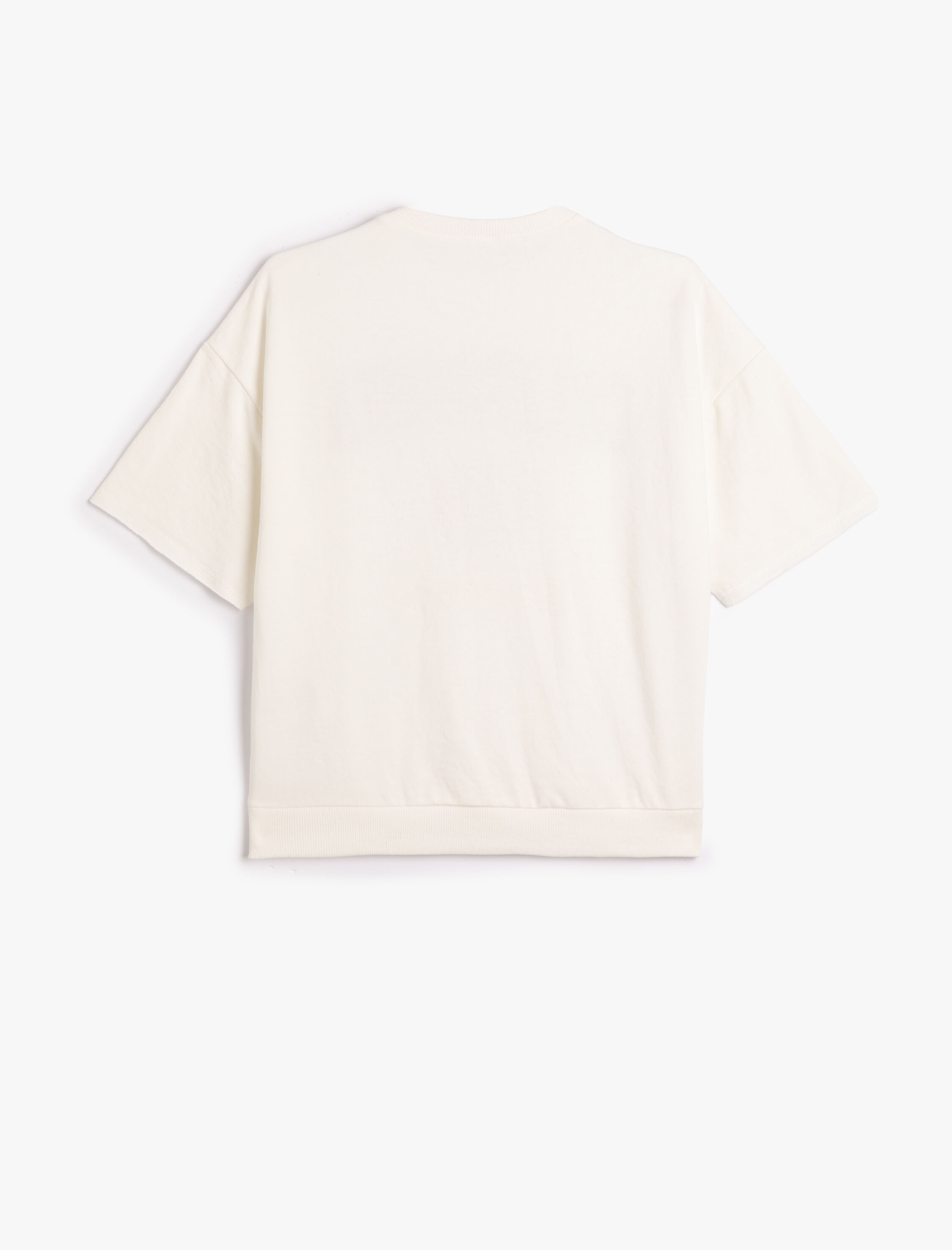 Erkek Çocuk Kolej Sweatshirt Kısa Kollu Bisiklet Yaka Baskı Detaylı Şardonlu