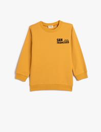 Sweatshirt Uzun Kollu Bisiklet Yaka San Francisco Baskı Detaylı