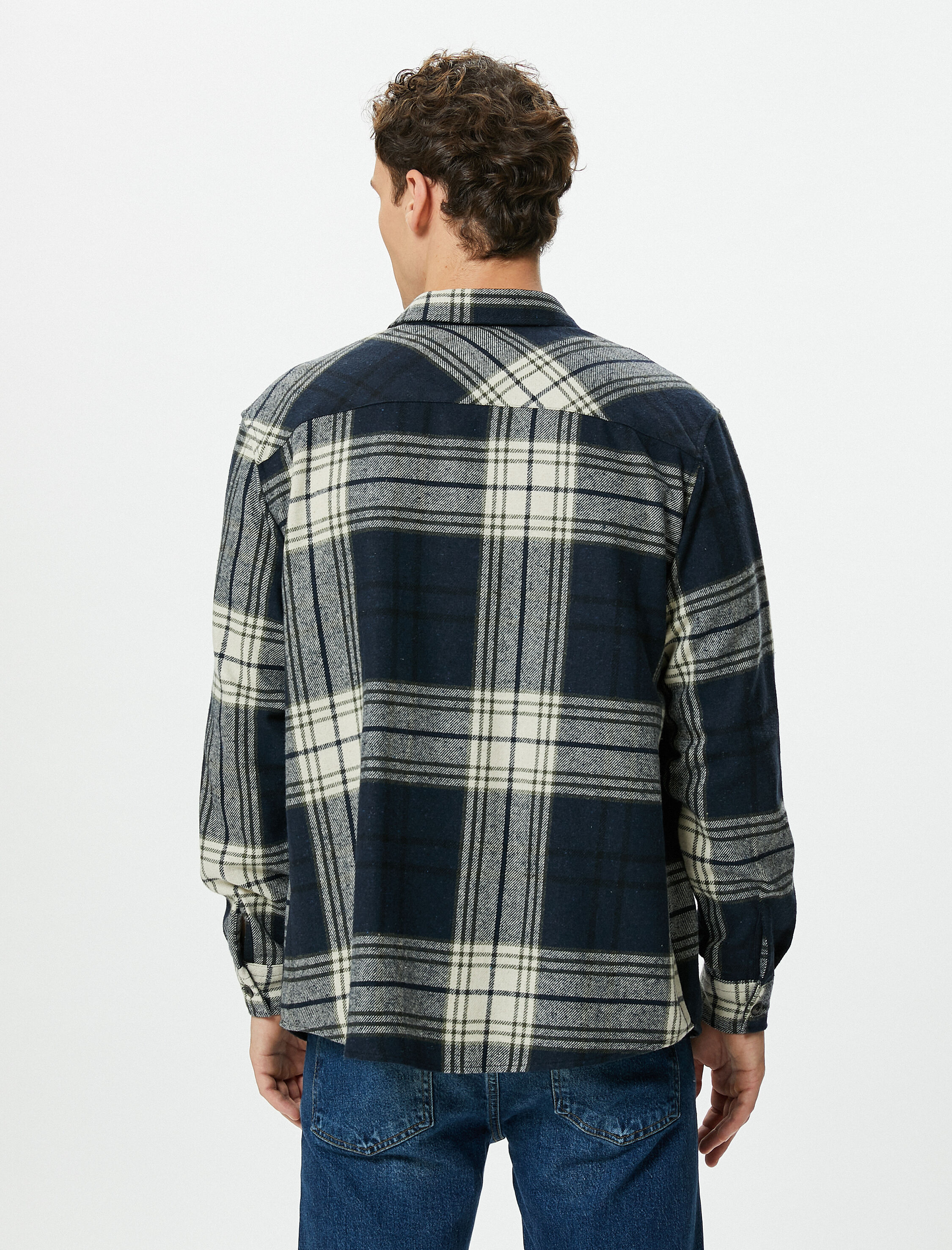   Oduncu Gömleği Düğmeli Cep Detaylı Klasik Yaka Uzun Kollu