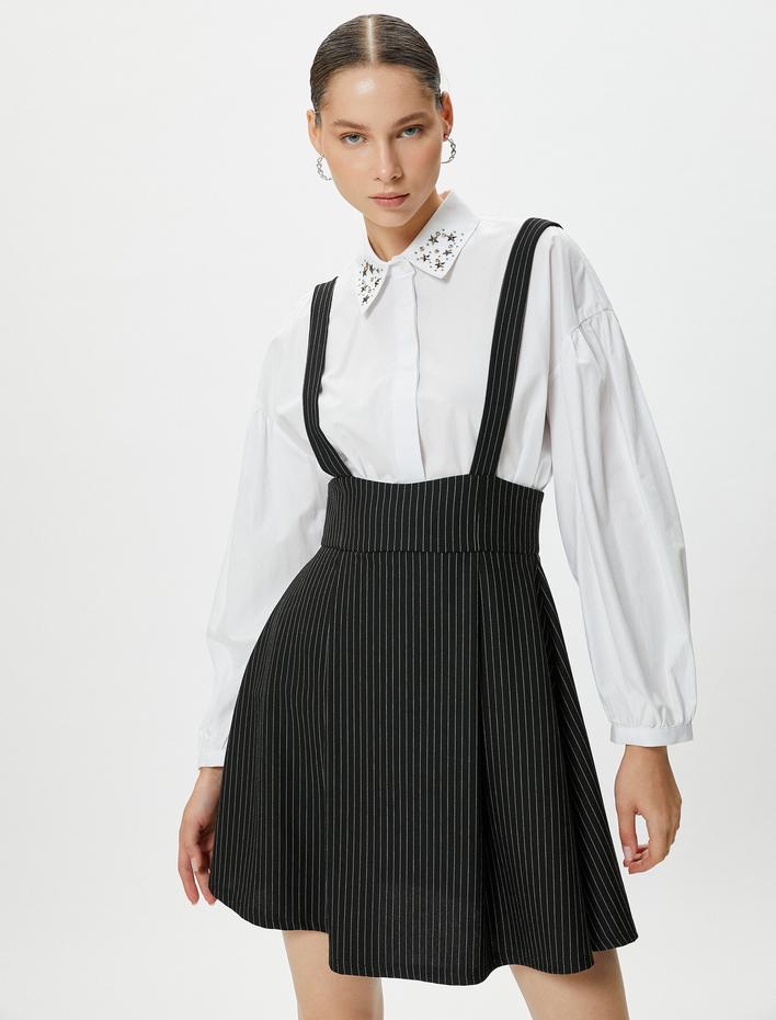  Salopet Elbise Kolsuz Kalın Askılı