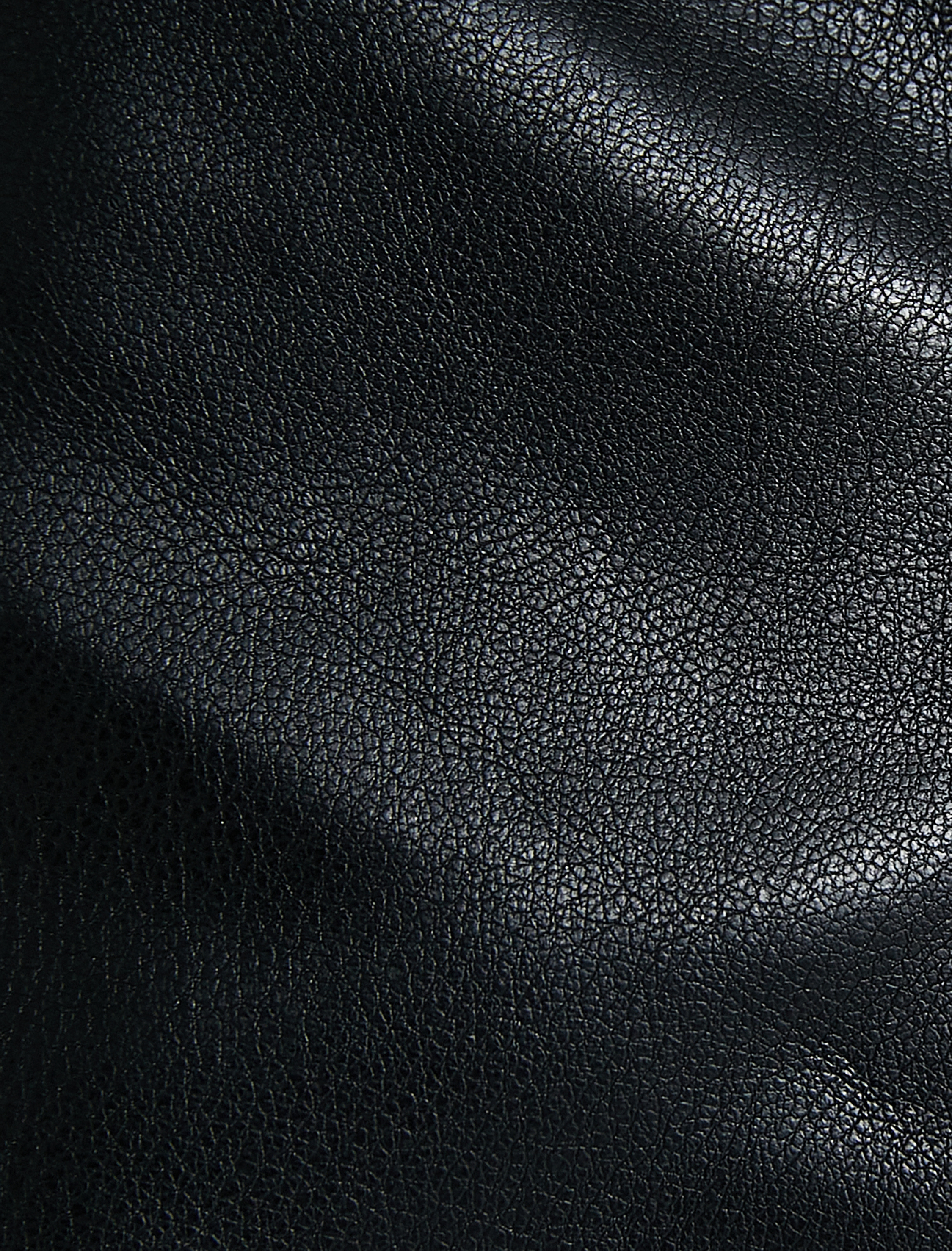   Biker Ceket Suni Deri Fermuarlı Kemer Detaylı