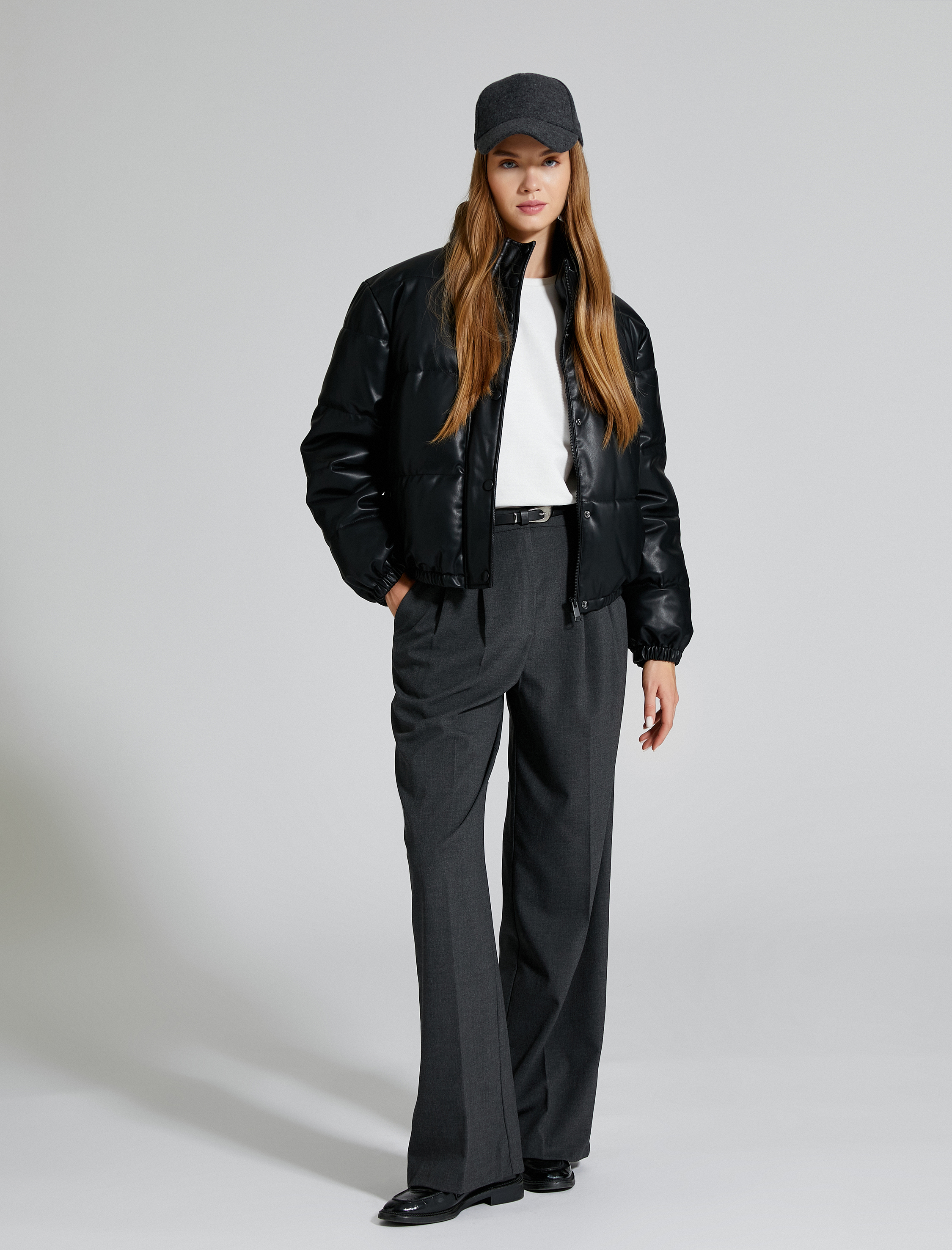   Kumaş Palazzo Pantolon Kemer Detaylı Cepli Pileli