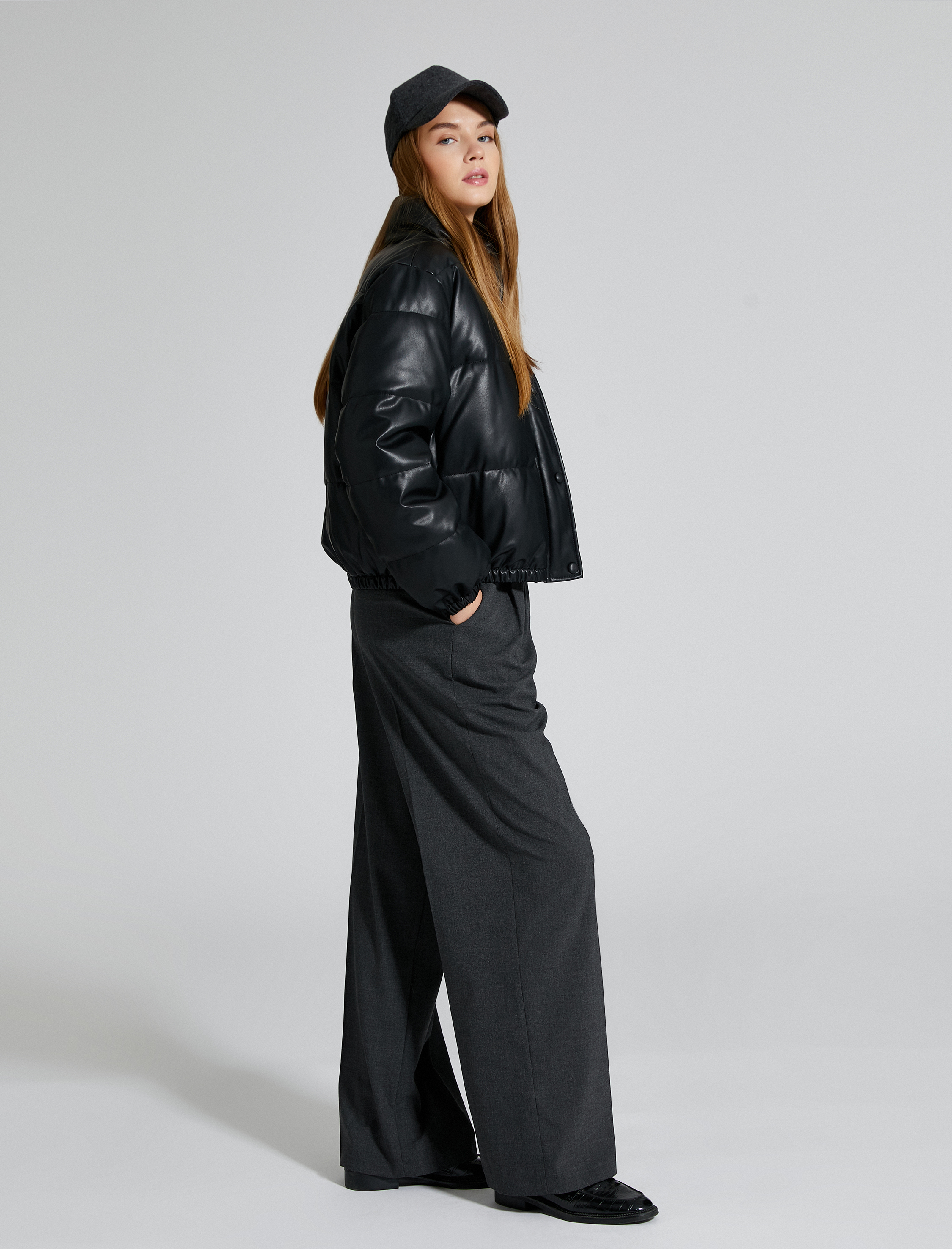   Kumaş Palazzo Pantolon Kemer Detaylı Cepli Pileli